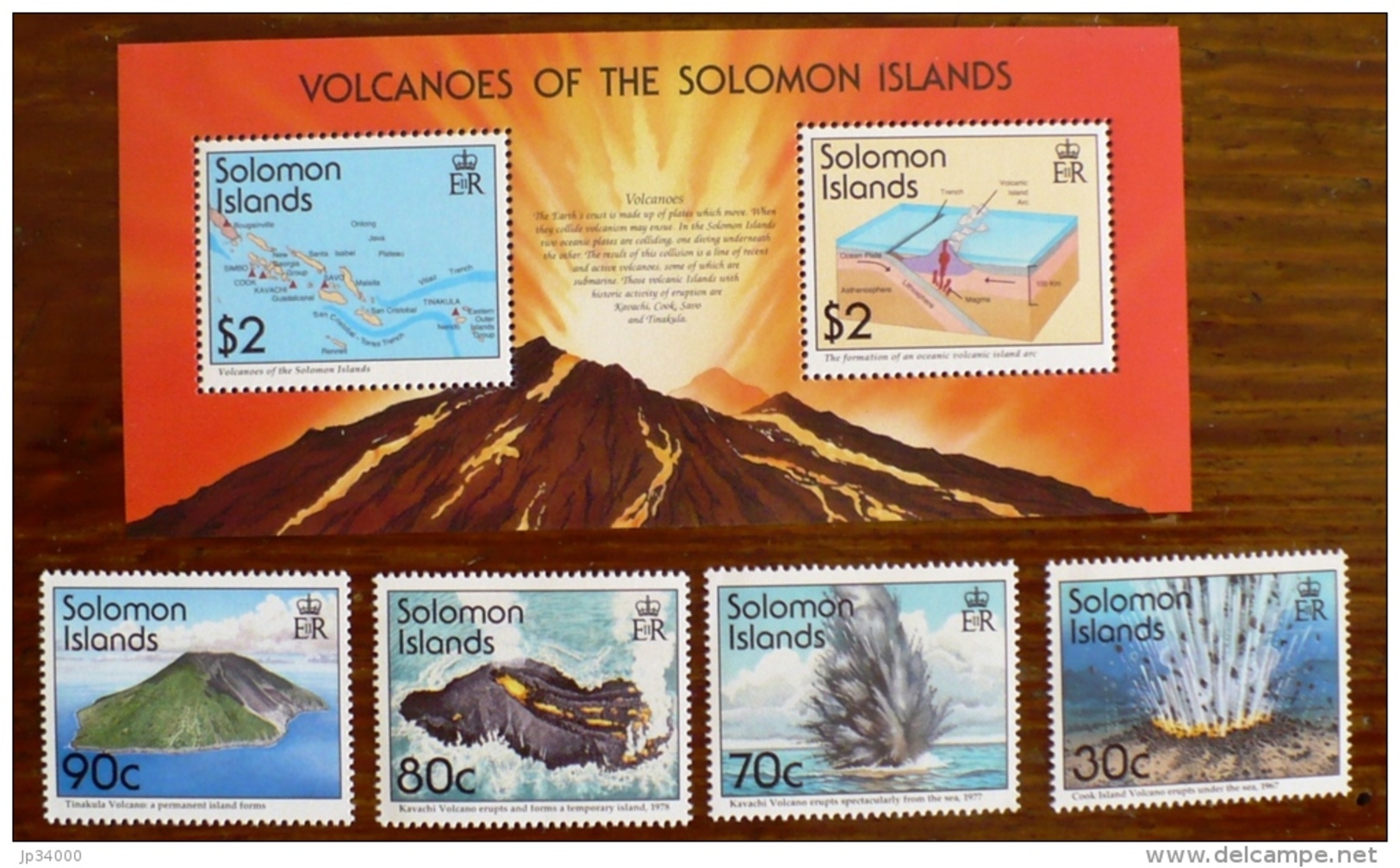 SALOMON Islands  VOLCANS, VOLCAN, Geologie, Yvert 827/30 + BF; MNH  ** Neuf Sans Charniere - Vulkane