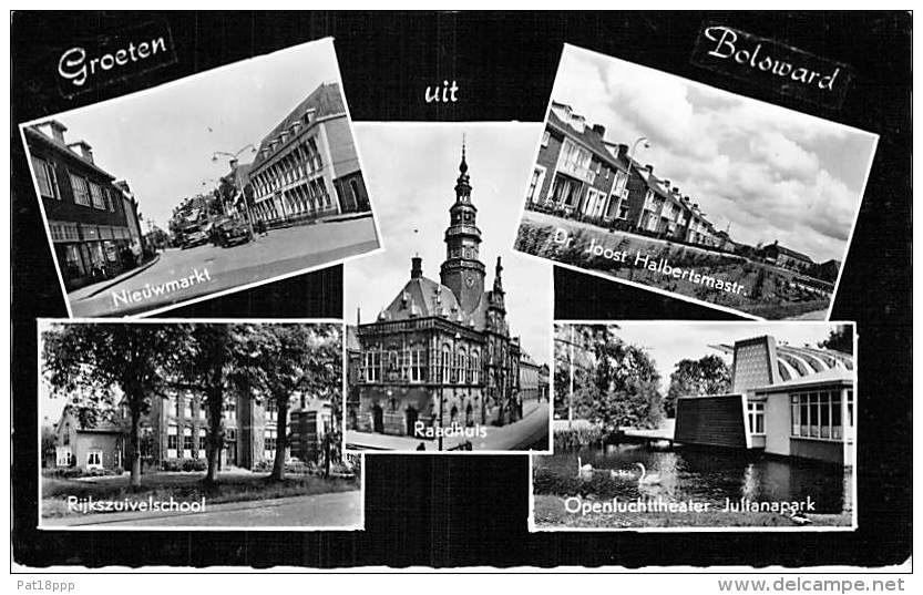 ** Set Van 4 Kaarten ** NEDERLAND Holland ( Friesland ) Groeten Uit BOLSWARD ( Multiview ) CPSM PF - Netherlands - Bolsward