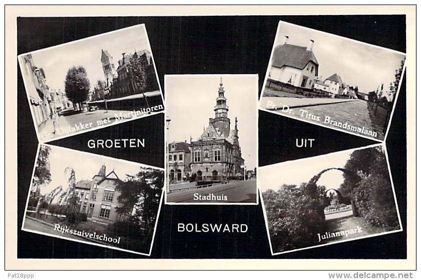 ** Set Van 4 Kaarten ** NEDERLAND Holland ( Friesland ) Groeten Uit BOLSWARD ( Multiview ) CPSM PF - Netherlands - Bolsward