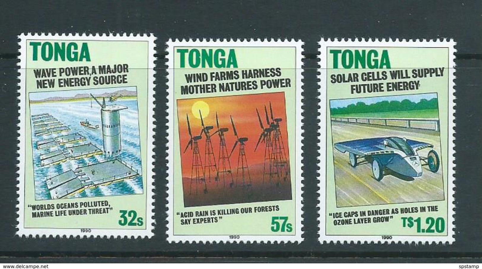 Tonga 1990 Alternative Energy Set Of 3 MNH - Tonga (1970-...)