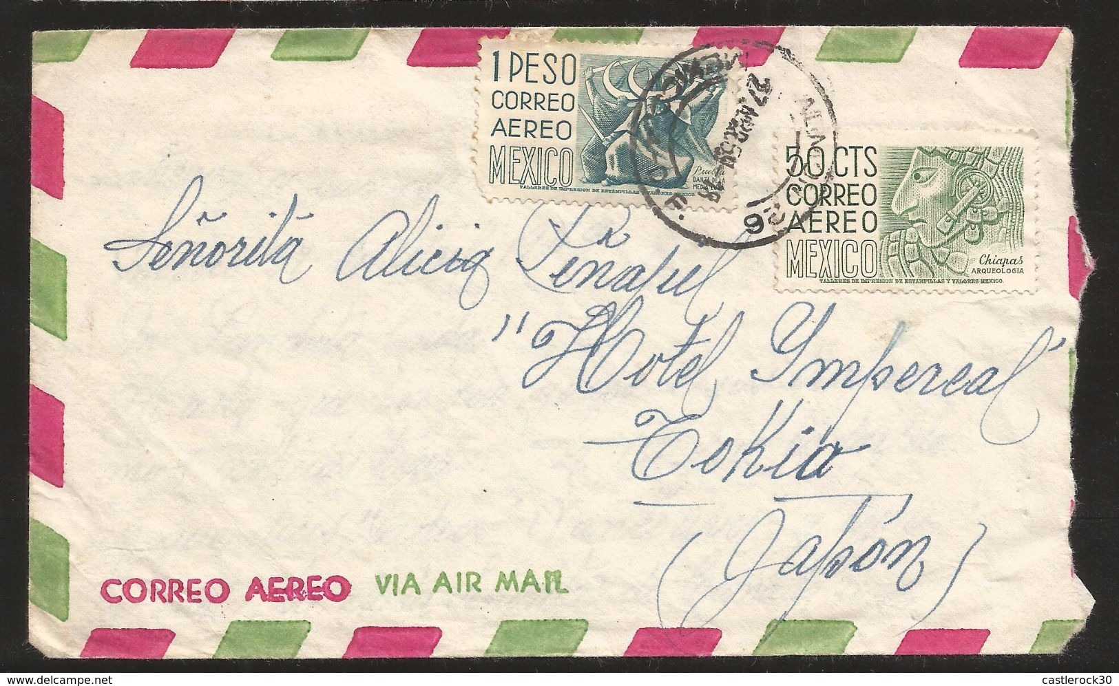 R) 1959 MEXICO, AIR MAIL TO TOKYO JAPAN, WITH RECEPTION - Mexico