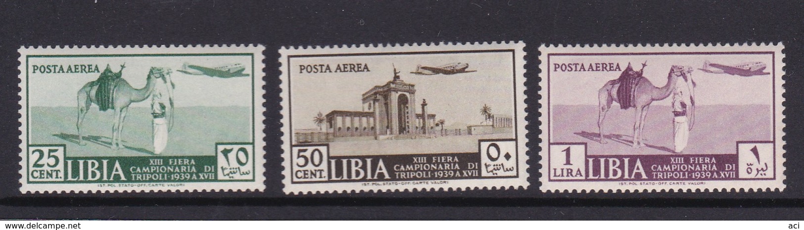 Italy-Colonies And Territories-Libya A38-40 1939 13th Tripoli Fair Mint Never Hinged Set - Libya