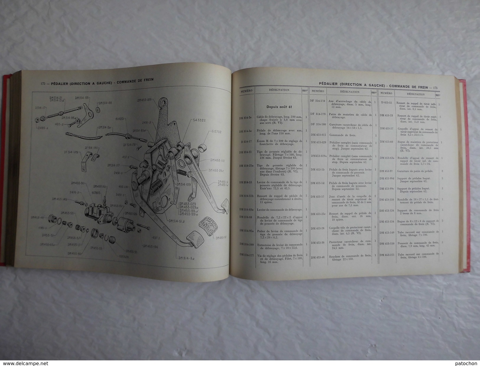 Citroën catalogue des pièce détachées mécanique et de carrosserie ID19 Berline 1957 à 1964 N°470