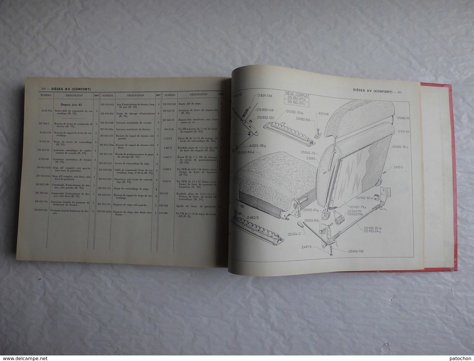 Citroën catalogue des pièce détachées mécanique et de carrosserie ID19 Berline 1957 à 1964 N°470