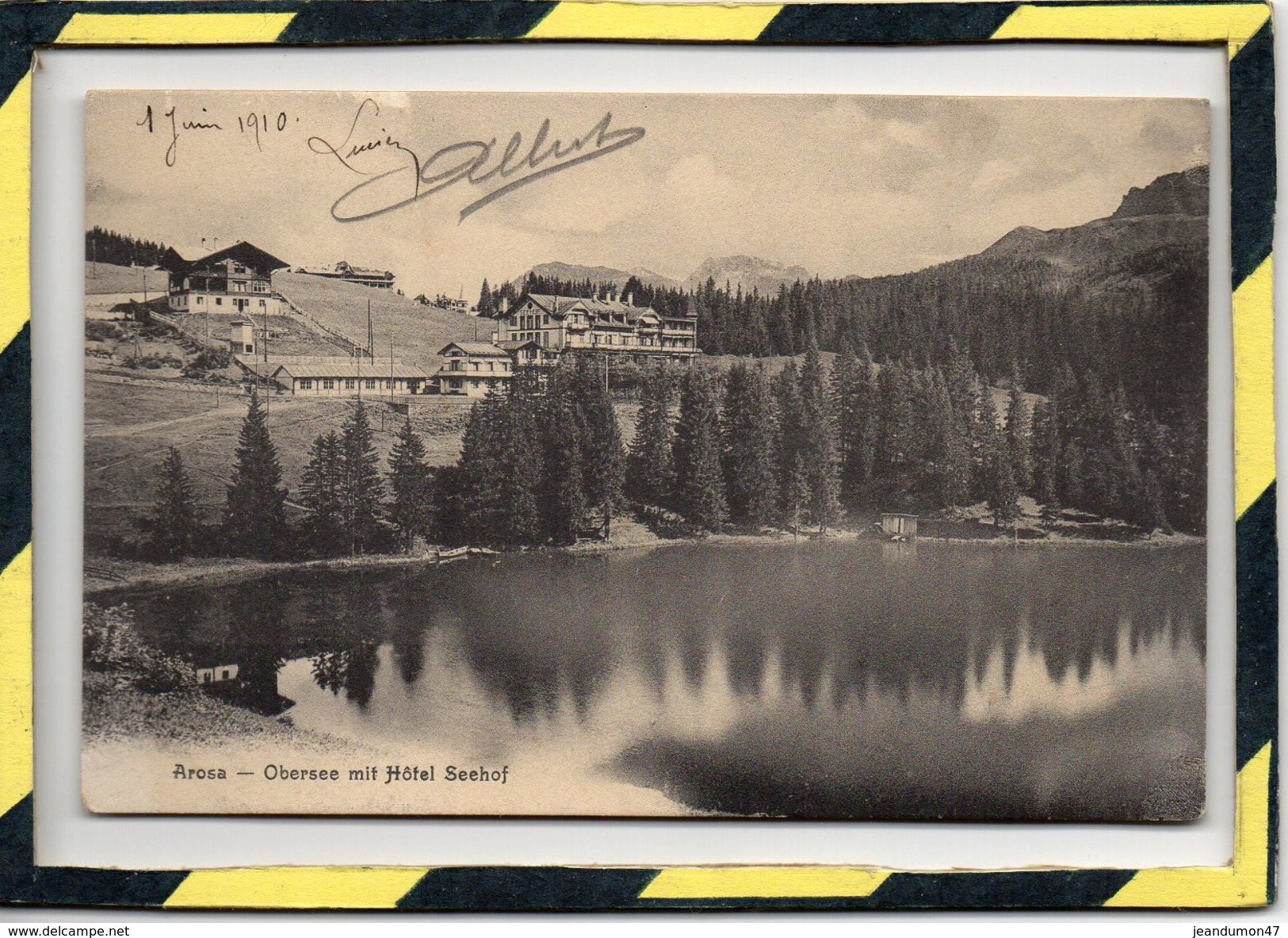 AROSA. - . OBERSEE MIT HOTEL SEEHOF - CIRCULEE EN 1910 - Arosa