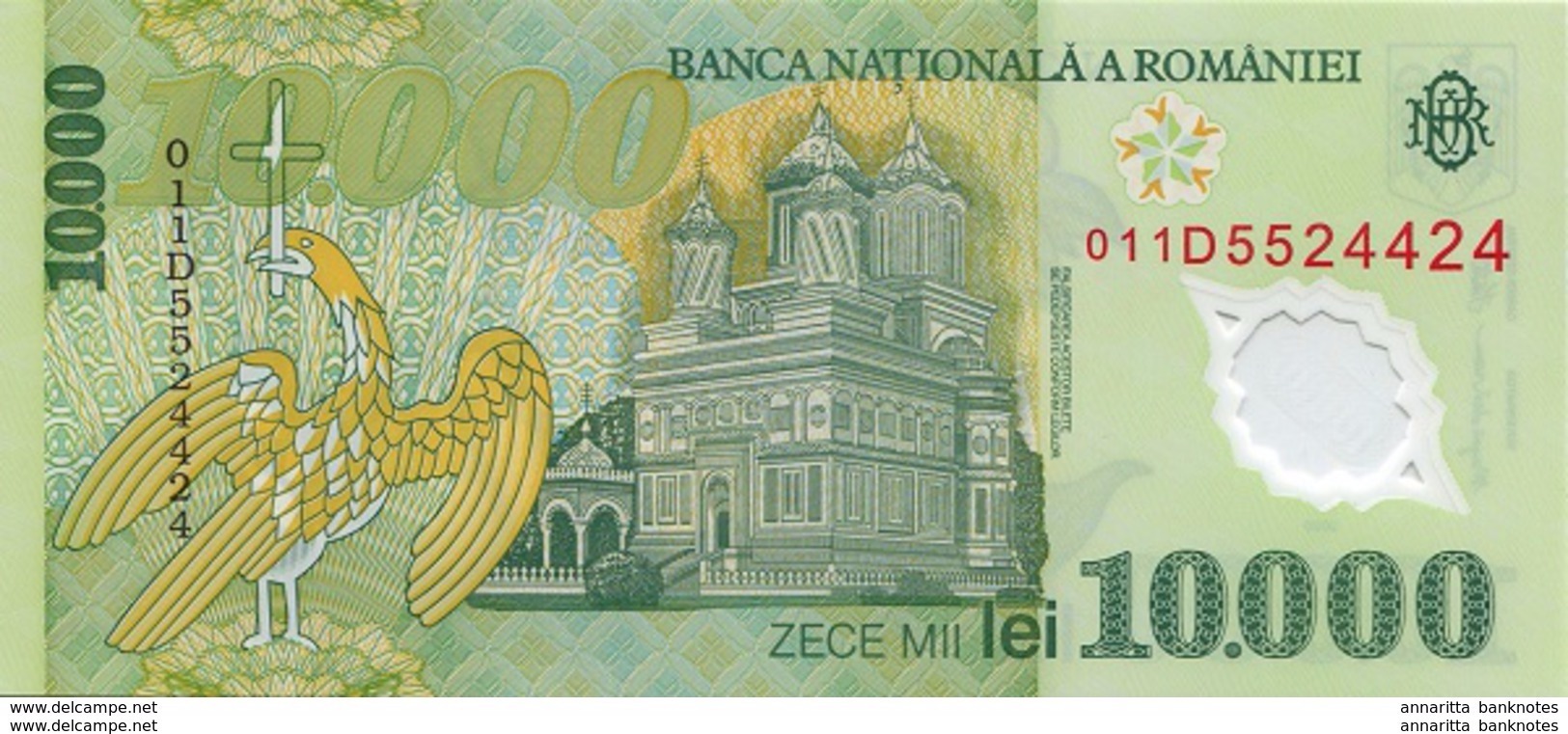 ROMANIA 10000 LEI 2000 (2001) P-112b UNC PREFIX 01 [RO273b] - Romania