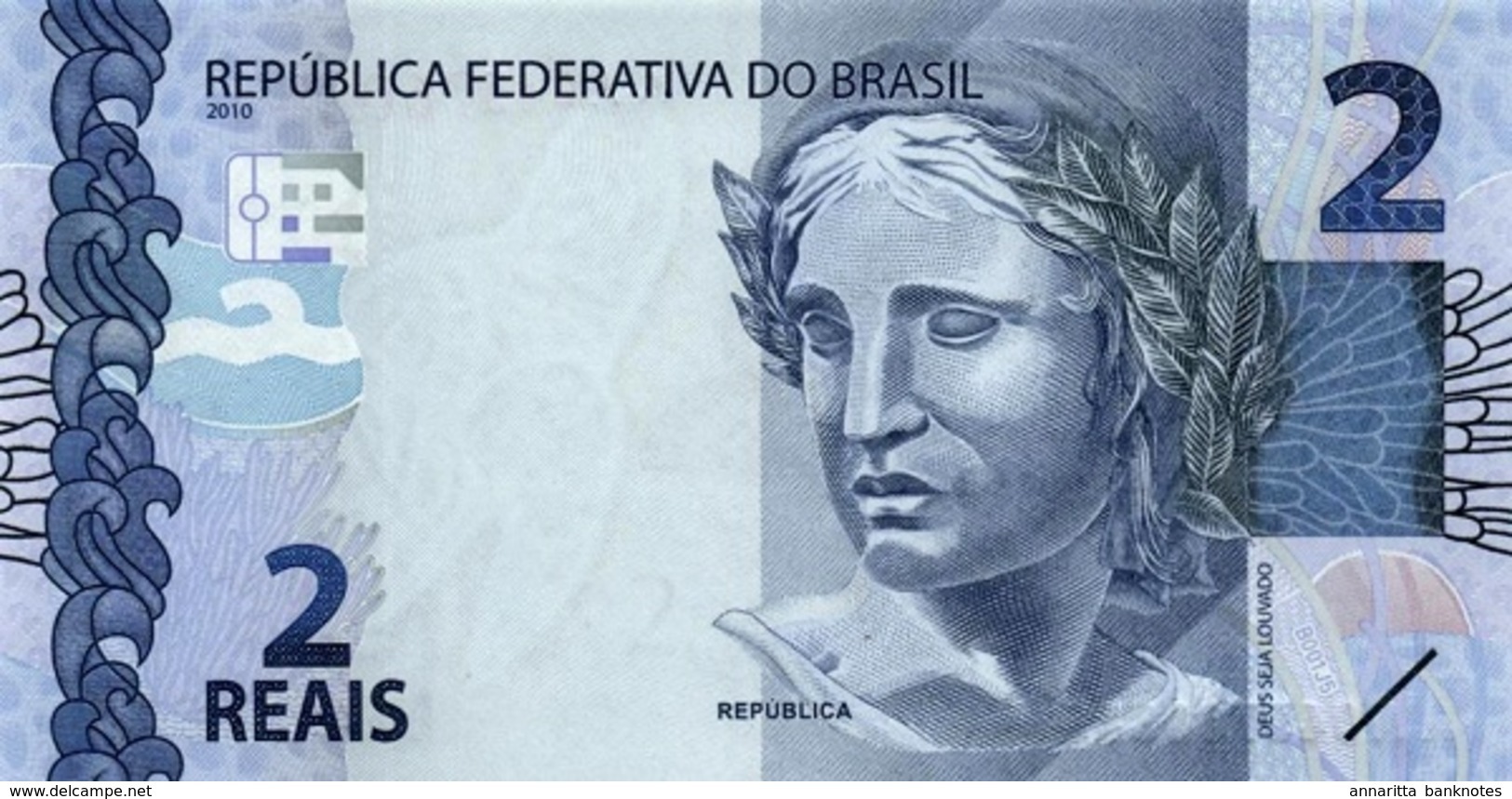 BRASILIEN 2 REAIS 2010 (2013) P-252 I (BFR) PRÄFIX AA [BR874a] - Brazilië