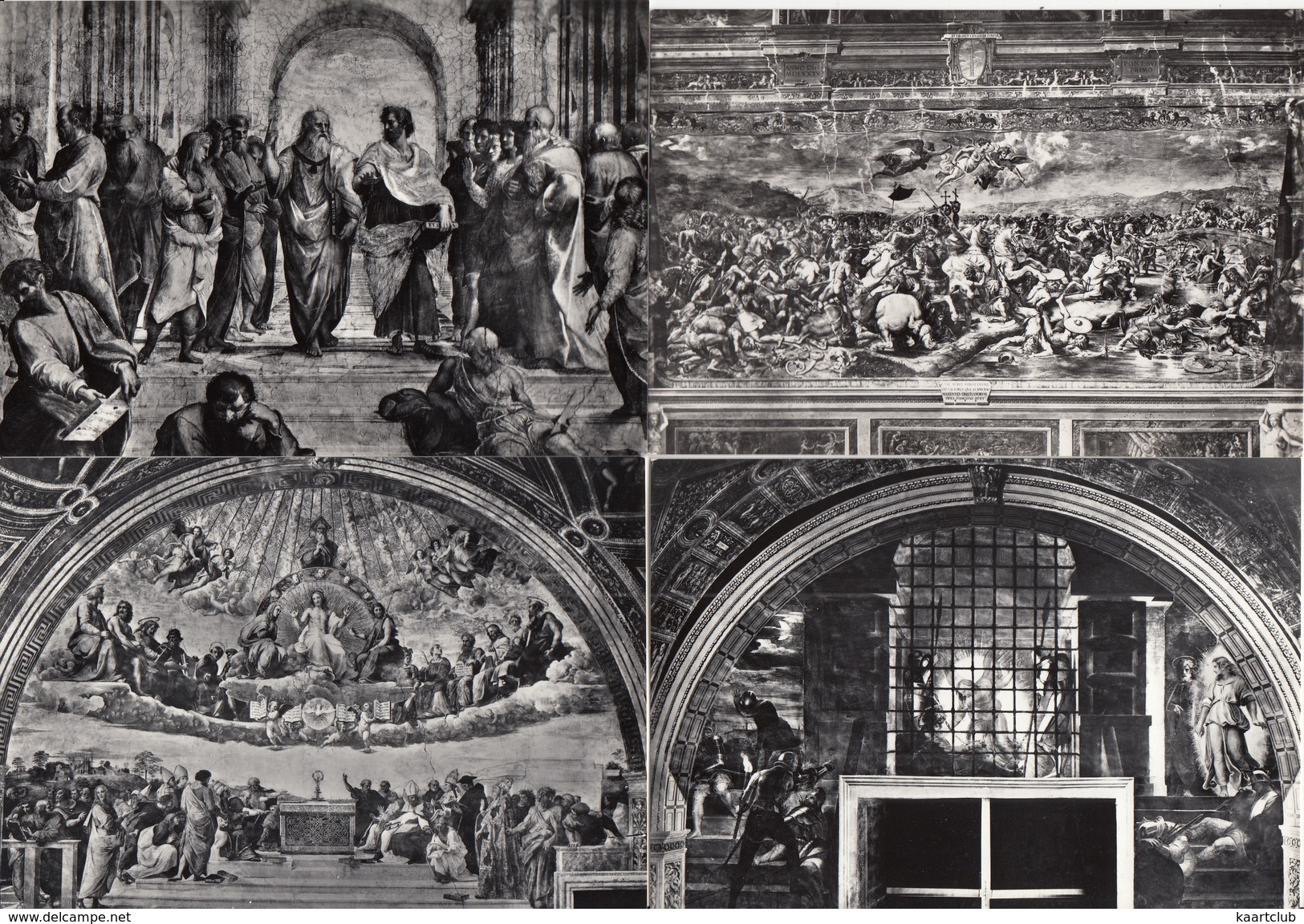 6 POSTCARDS : CITTA' DEL VATICANO - 5x Stanze Di Raffaello, 1x Balisica Di S. Pietro  - (4 Scans) - Vaticaanstad