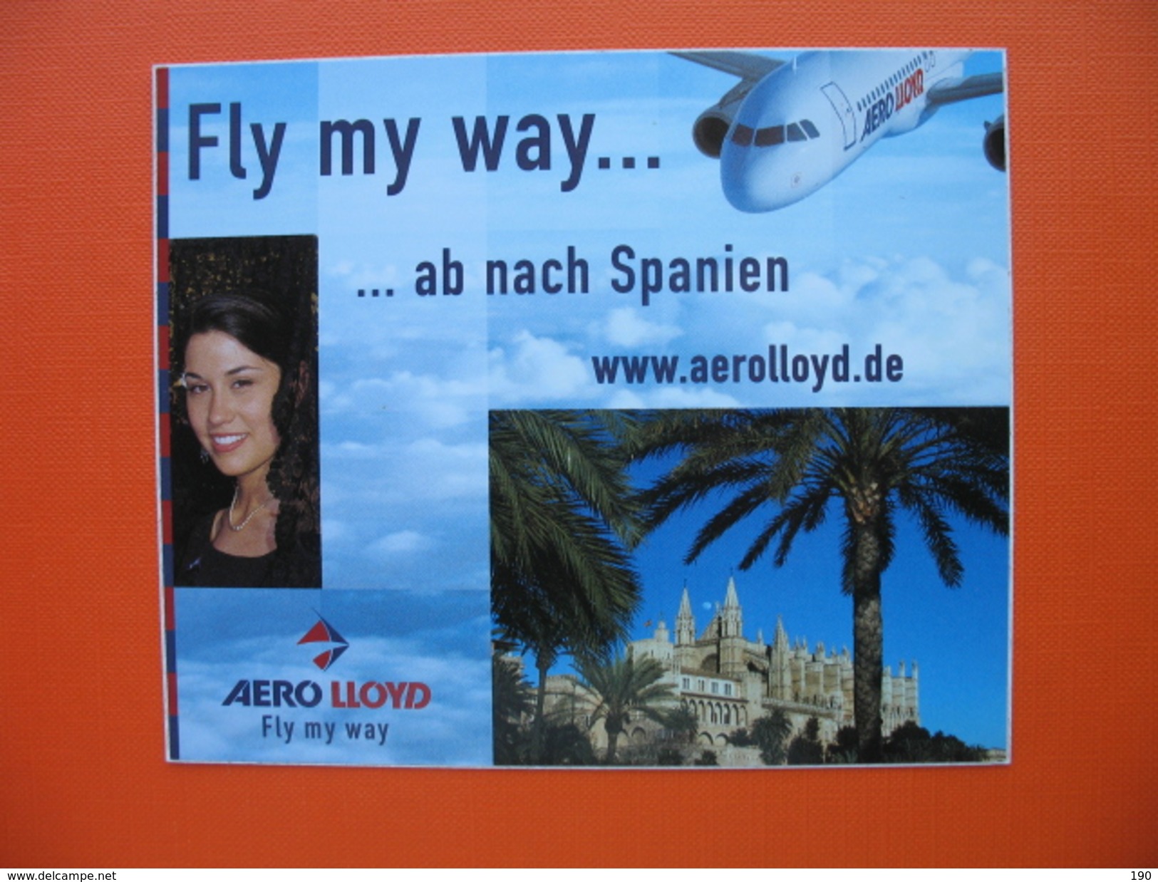 STICKER/LABEL.Fly My Way..ab Nach Spanien Aerolloyd - Aufkleber