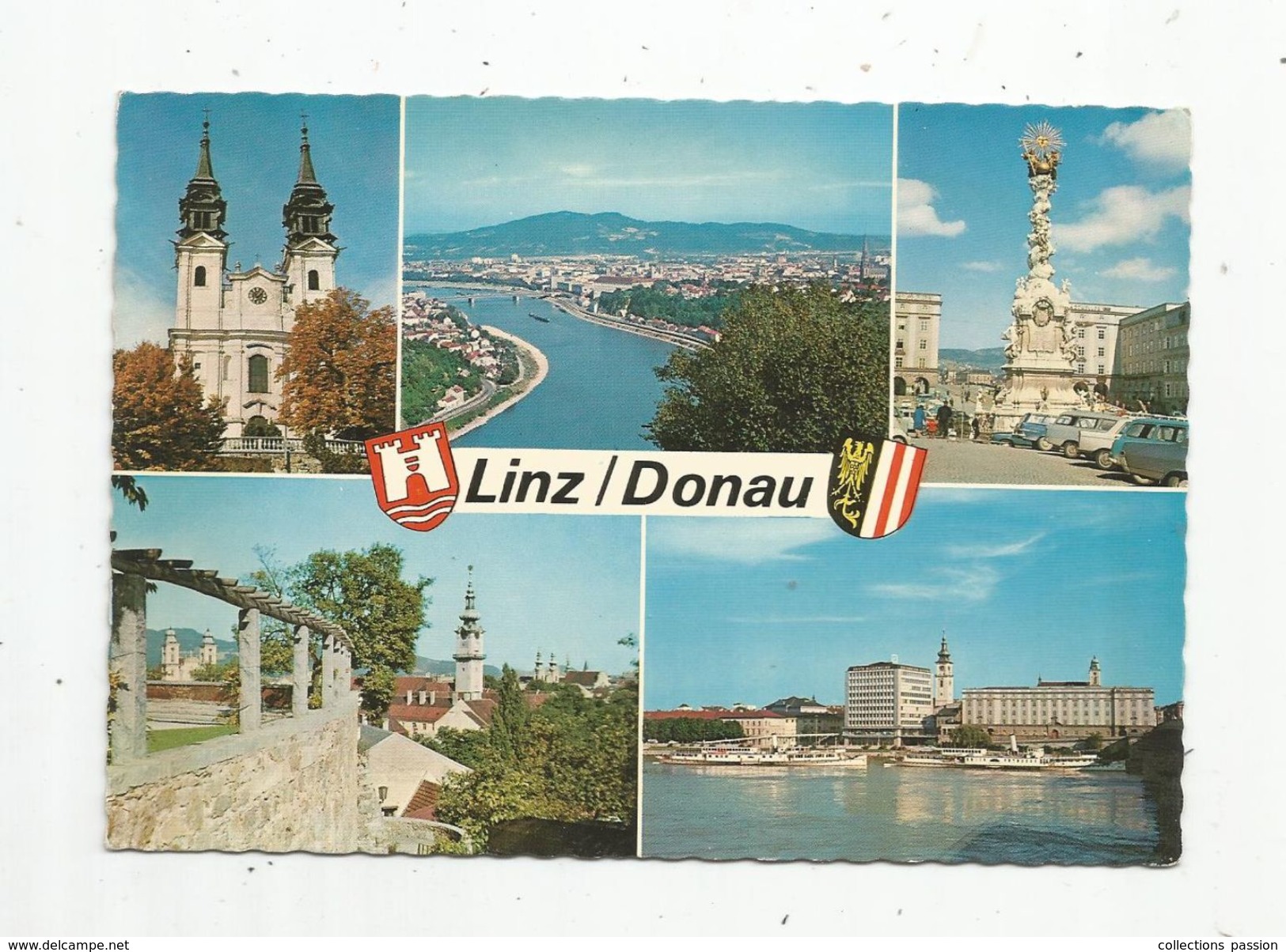 Cp , Autriche , LINZ / DONAU , Vierge , Ed : Leitenmüller , Multi Vues - Linz