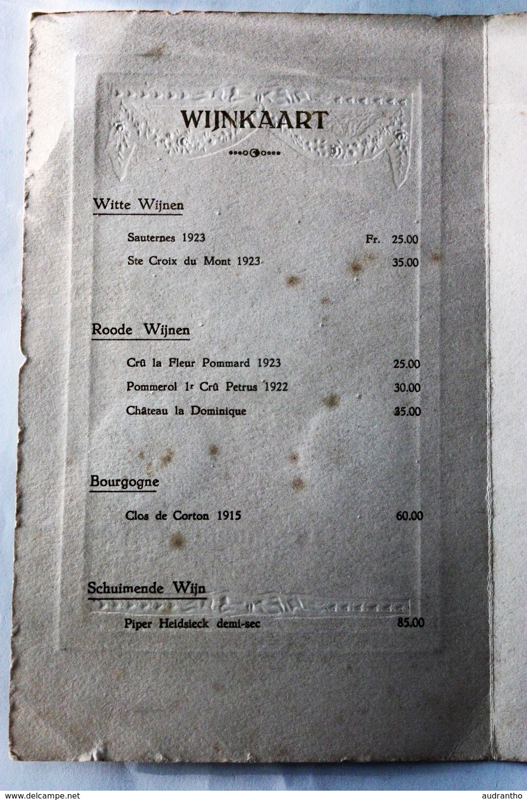 Menu Rare Iseghem Izegem 1930 Fabrication De Brosse ESSEF ? Jules Sintobin Vandekerckhove Demeester Gheysens Ghesquière - Menus