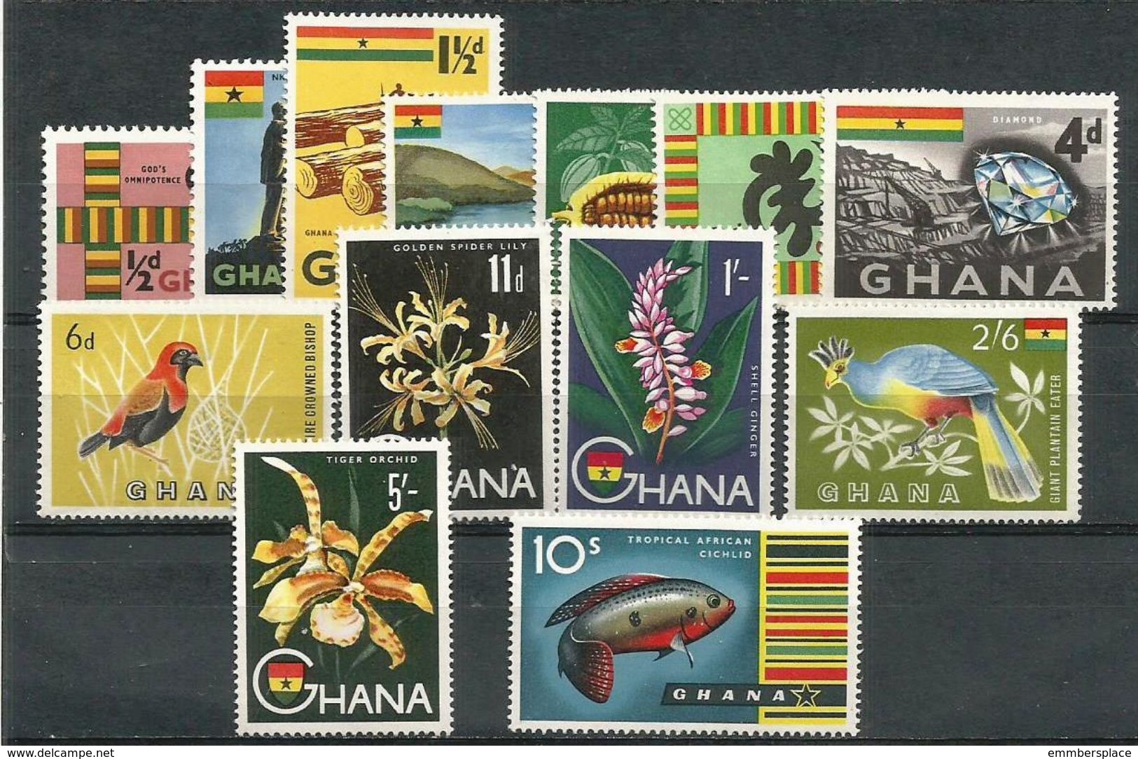 Ghana  - 1959 Definitives Postage Set Of 13 MNH **   Sc 48-60 - Ghana (1957-...)