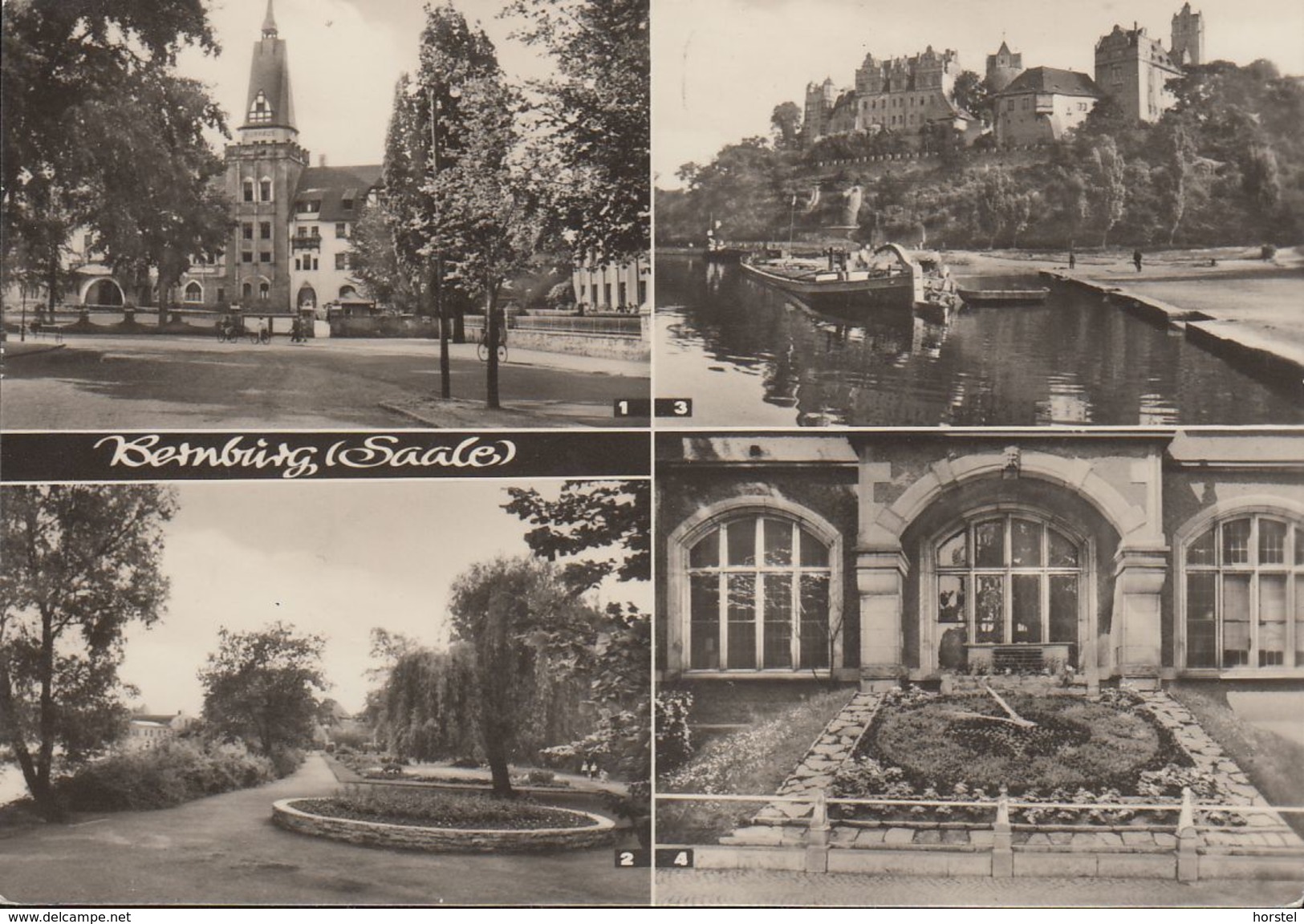 D-06406 Bernburg - Saale - Lastkahn - Kreiskulturhaus - Blumenuhr Mit Glockenspiel - Stamp - Bernburg (Saale)