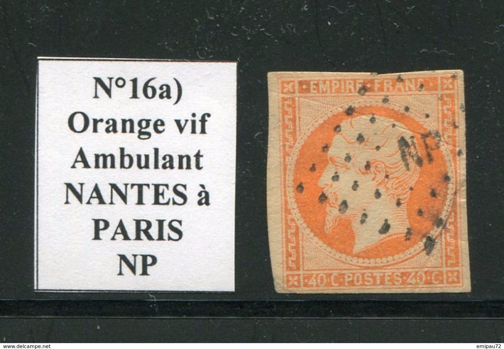 FRANCE- Y&T N°16a)- Orange Vif- Ambulant NP - Autres & Non Classés