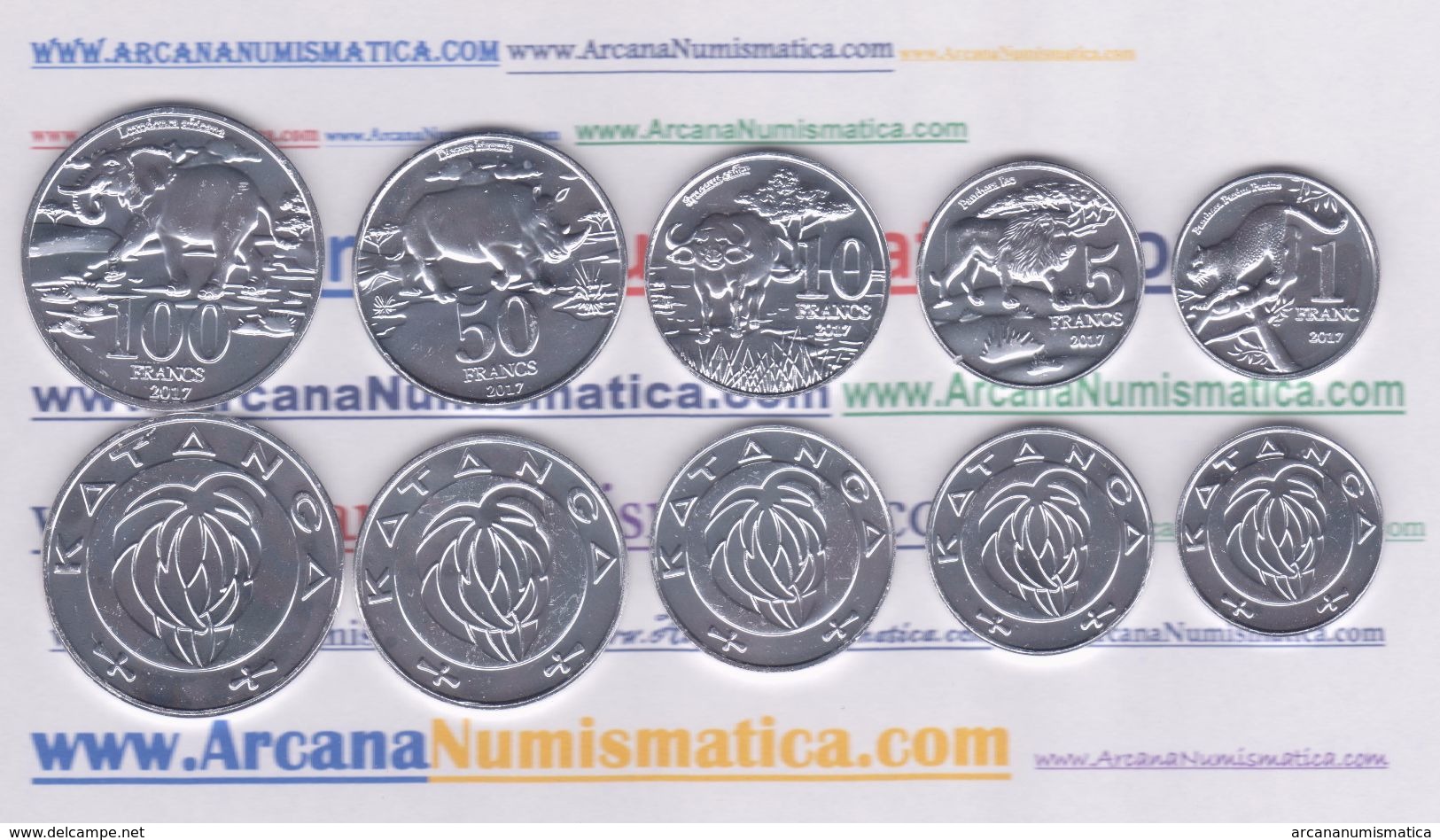 KATANGA  SET 5 COINS / MONEDAS  2.017  2017  SC/UNC  T-DL-12.124 - Katanga