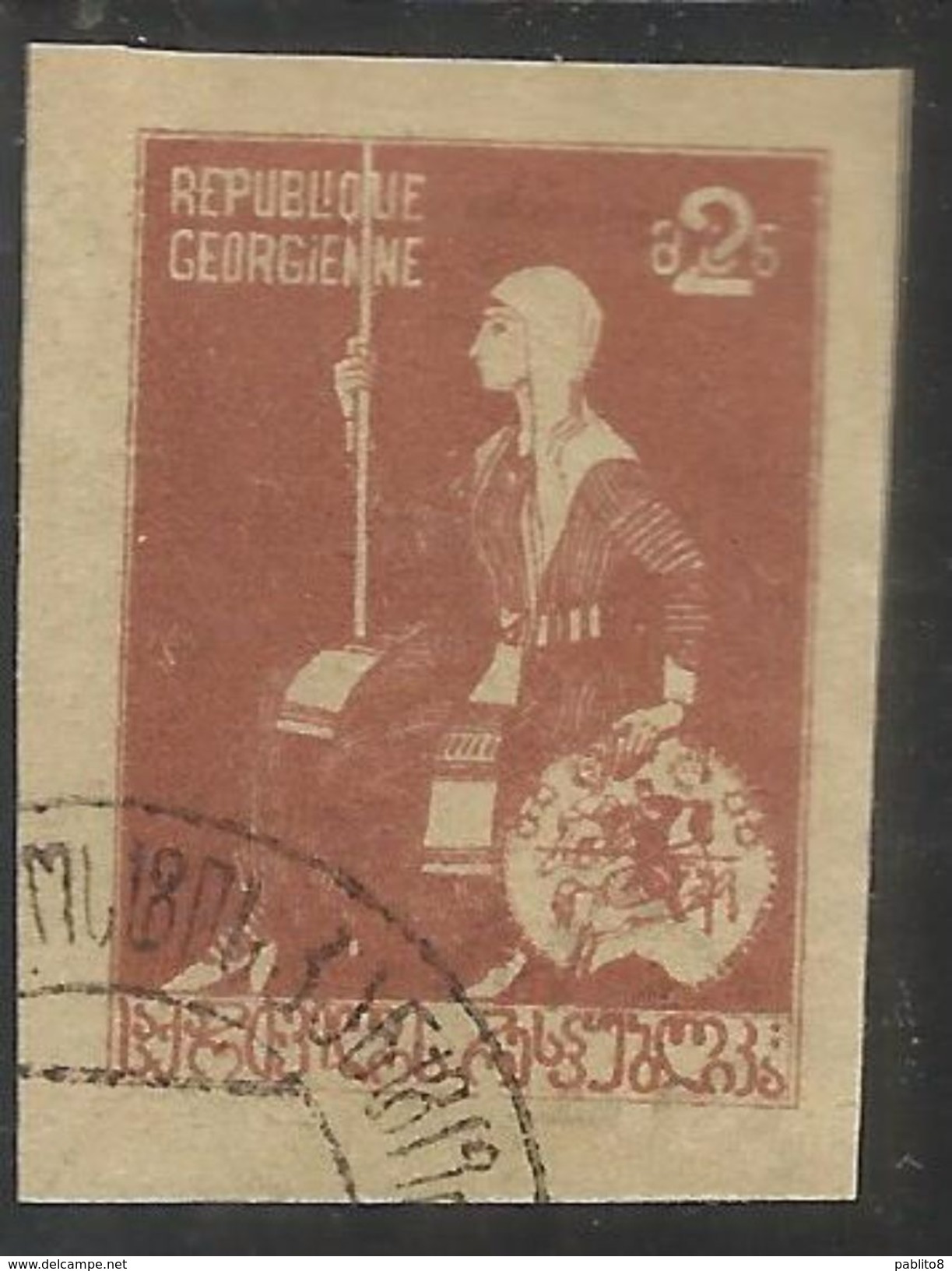 GEORGIA 1920 QUEEN THAMAR REGINA TAMARA 2r IMP. NON DENTELLATO USATO USED OBLITERE' - Georgia