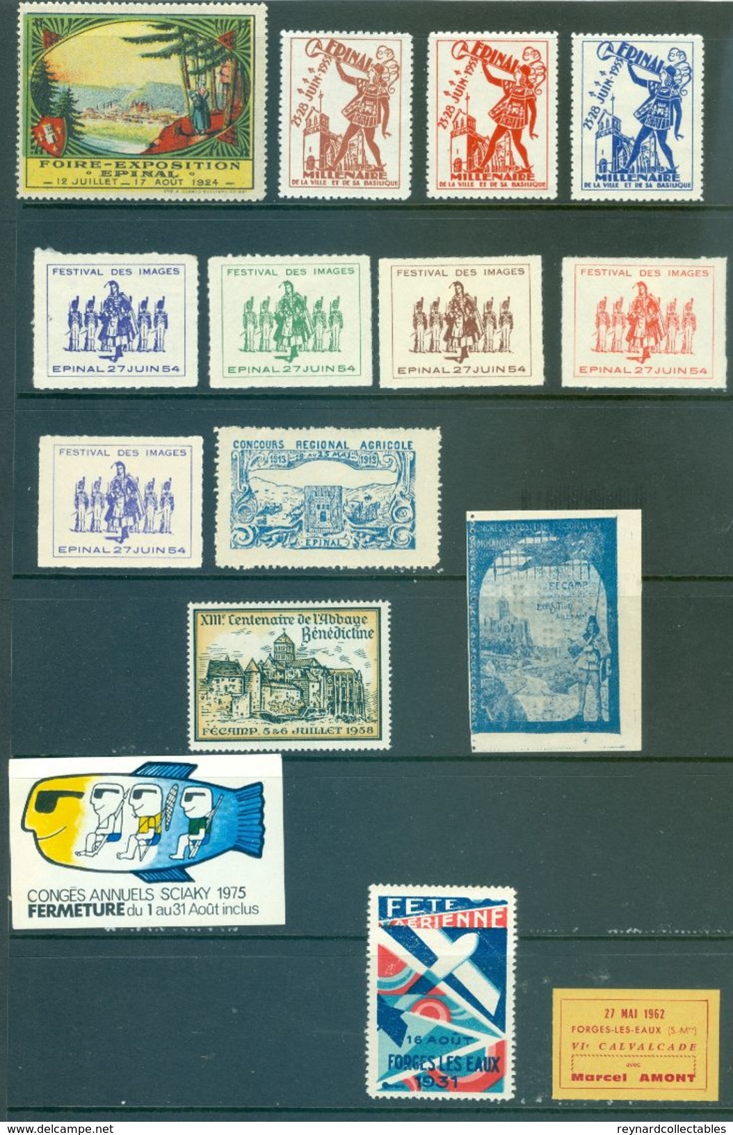 France 490+ vintage cinderella/poster stamps. Expos/Foire, military, Anti TB. Superb lot