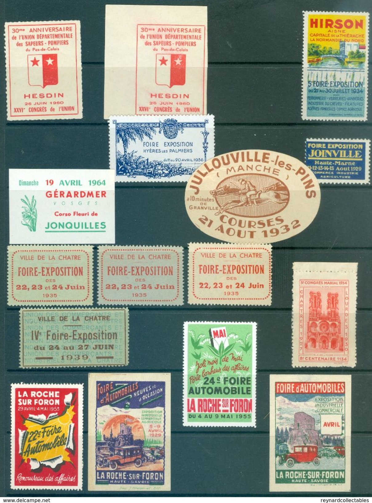 France 490+ vintage cinderella/poster stamps. Expos/Foire, military, Anti TB. Superb lot