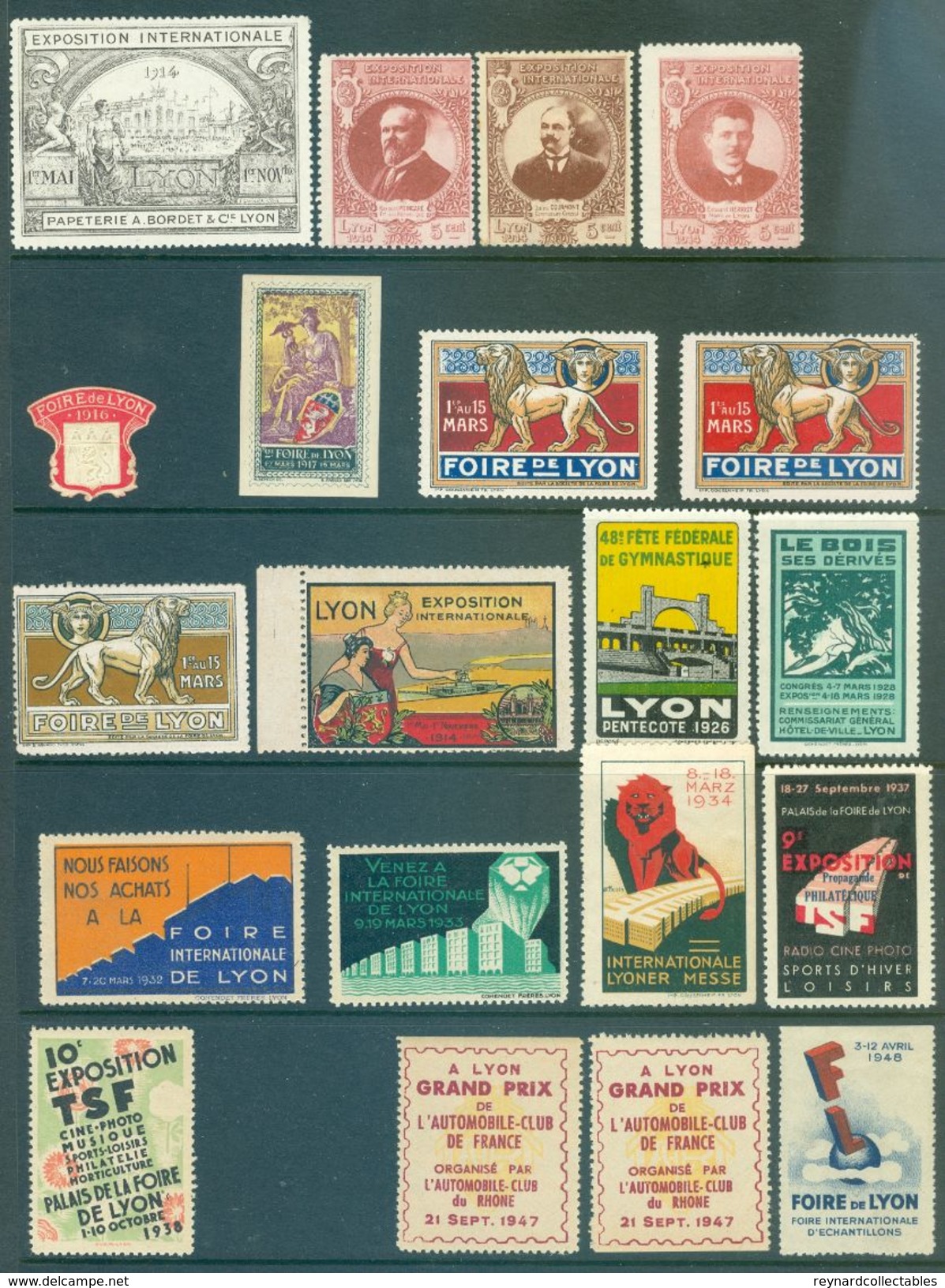 France 490+ vintage cinderella/poster stamps. Expos/Foire, military, Anti TB. Superb lot