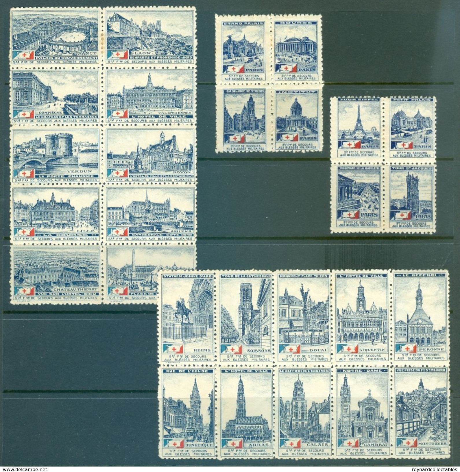 France 490+ vintage cinderella/poster stamps. Expos/Foire, military, Anti TB. Superb lot