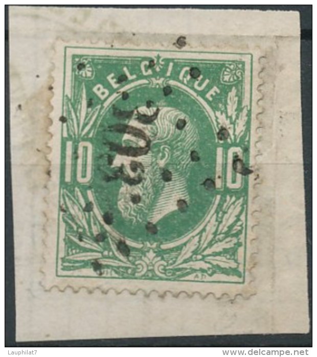 N° 30, Sur Petit Fragment, Superbe Obl Centrale 'LP303' Quaregnon, Nipa +6? - 1869-1883 Léopold II