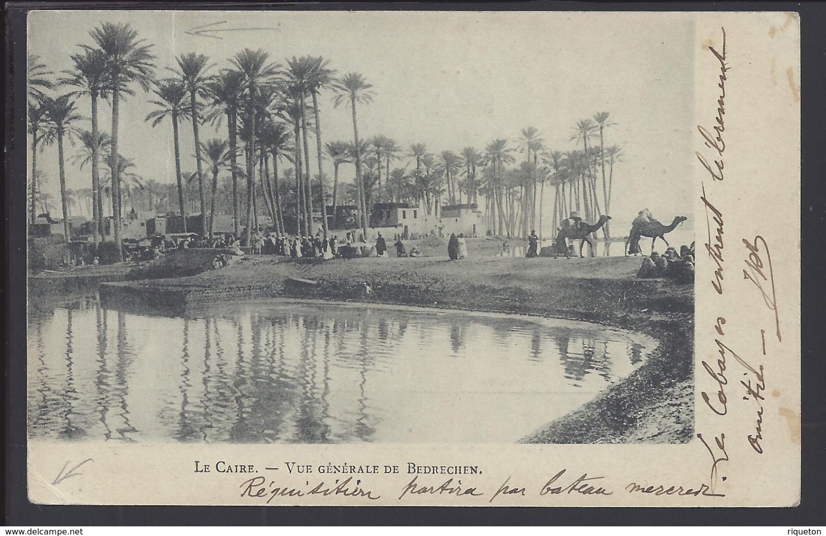 TUNISIE - 1905 - Affr. à 10 Cts Sur CPA "Le Caire - Vue Générale De Bédréchen" De Carthage Pour Couzon Au Mont D'or - - Lettres & Documents