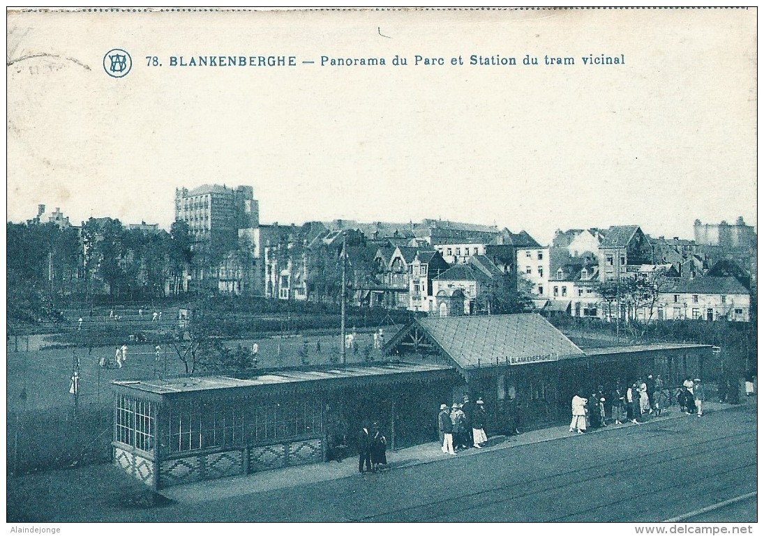 Blankenberge Blankenberghe Panorama Du Parc Et Station Du Tram Vicinal - Blankenberge