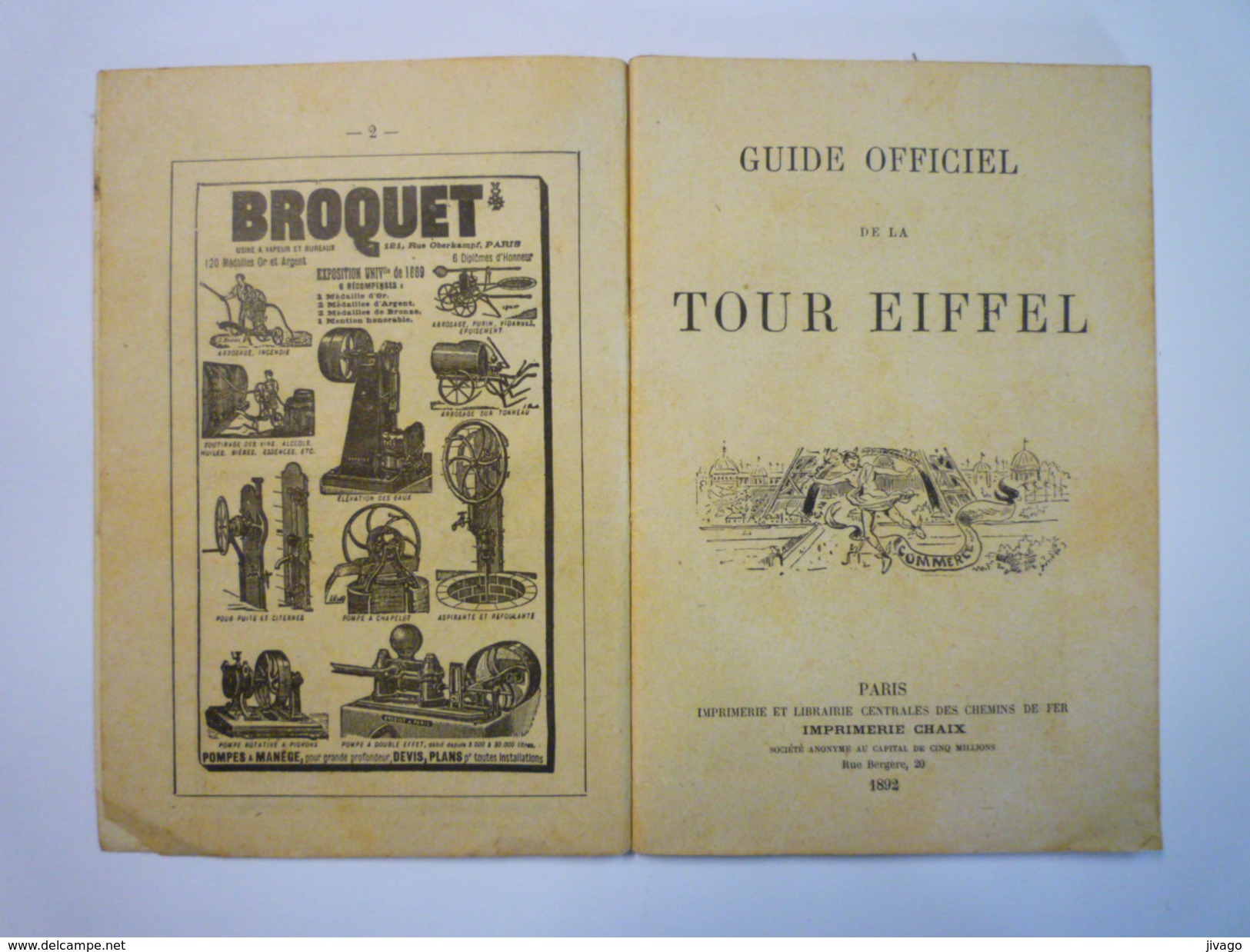 GUIDE OFFICIEL De La  TOUR EIFFEL   1892    - Unclassified