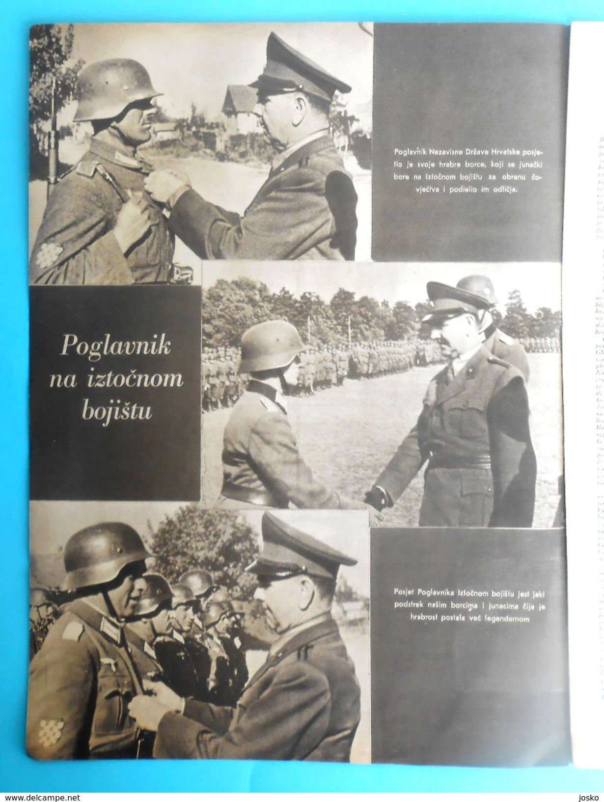 WW2 - CROATIA ( NDH ) - POGLAVNIK DR. ANTE PAVELIC ON EASTERN FRONT - RUSSIA * Ustase * Magazine Hrvatski Krugovall 1942 - Andere & Zonder Classificatie