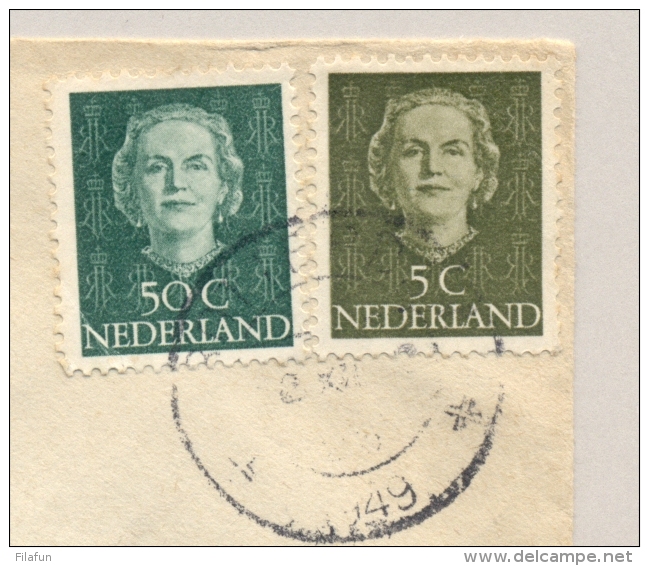 Nederland - 1949 - 5 En 50 Cent Juliana En Face Op LP-cover Van Rotterdam Naar Johannesburg / South Africa - Brieven En Documenten