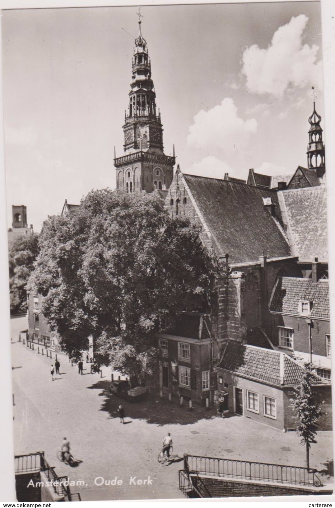 Cpa,pays-bas,noord-holland,AMSTERDAM,oude   Kerk,old Church,vieille église,alte Kirche,cycliste,rare - Amsterdam