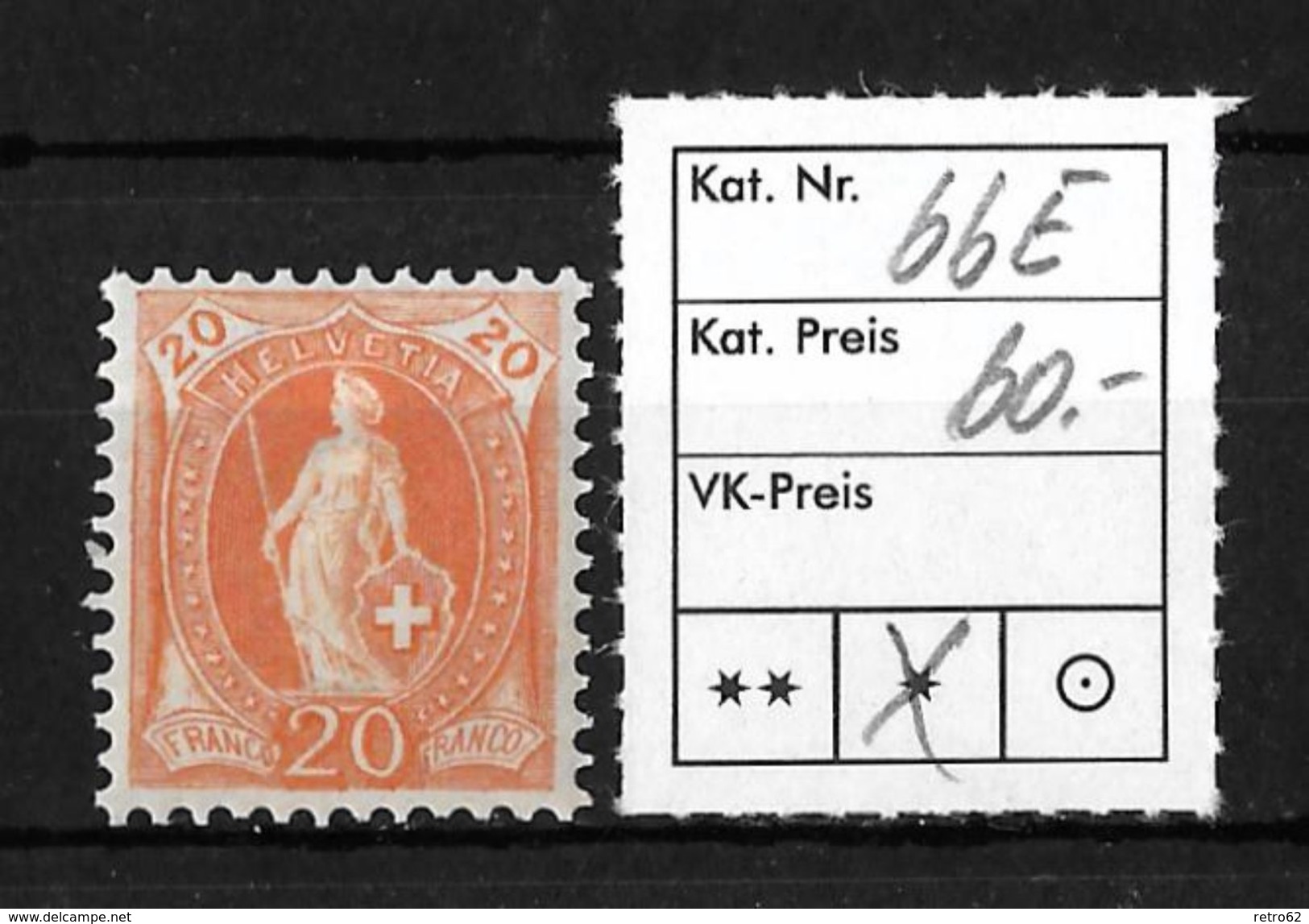 STEHENDE HELVETIA Gezähnt &rarr; SBK-66E* - Unused Stamps