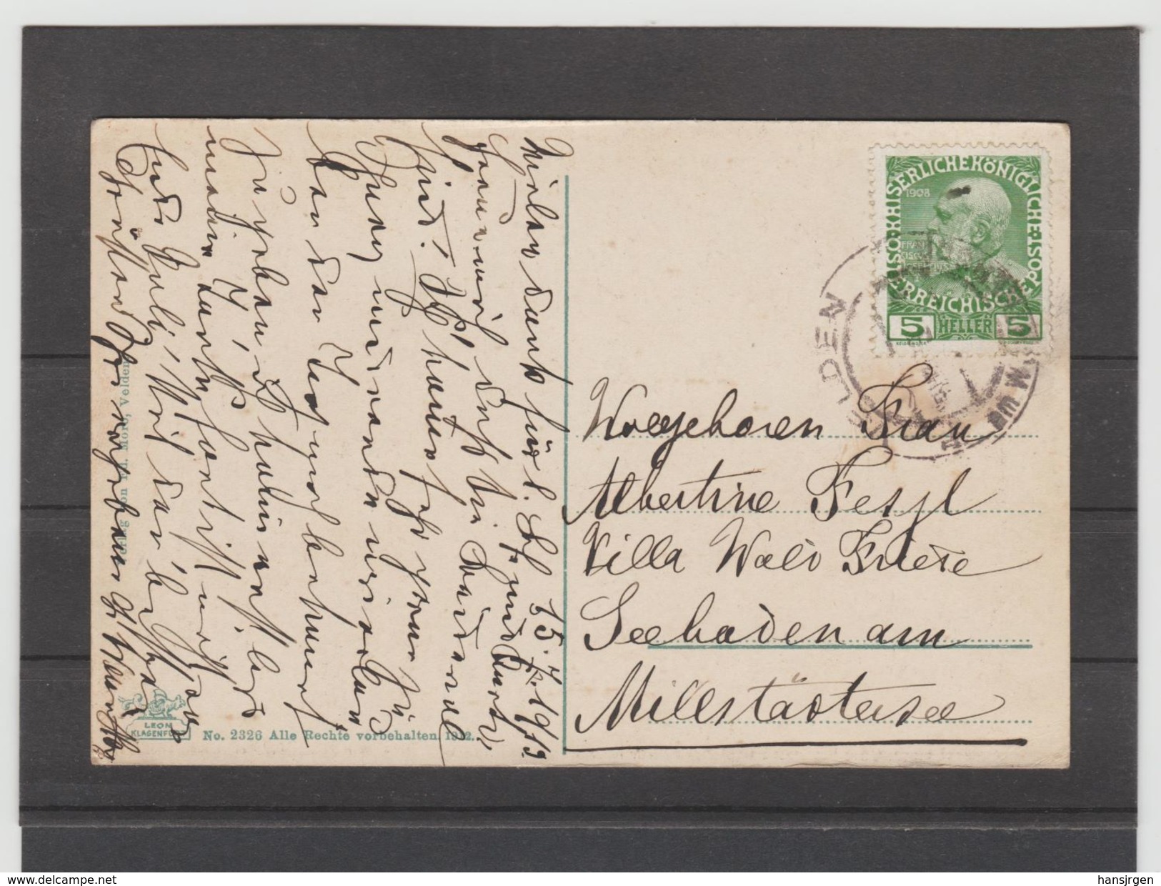 ZAK764  POSTKARTE JAHR 1913  VELDEN Am Wörterse Mit GÖRLITZEN  GEBRAUCHT  SIEHE ABBILDUNG - Velden