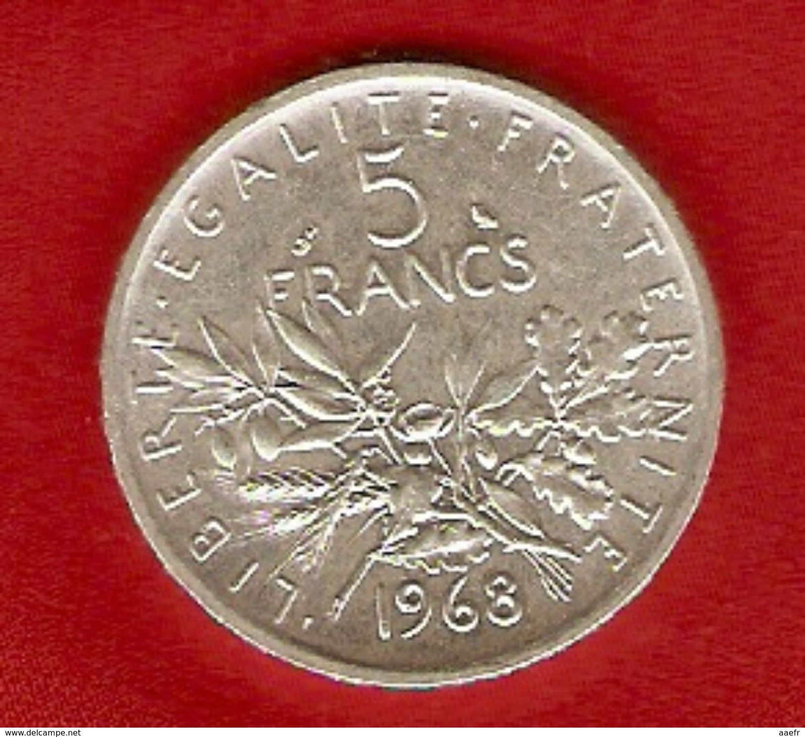 5 Francs Type Semeuse Argent - 1968 - Pièce Rare - SUP - Autres & Non Classés