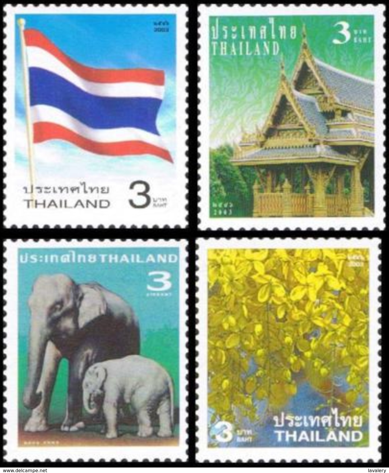 THAILAND 2003 Country's Symbols Flag Elephants Animals Fauna MNH - Elephants