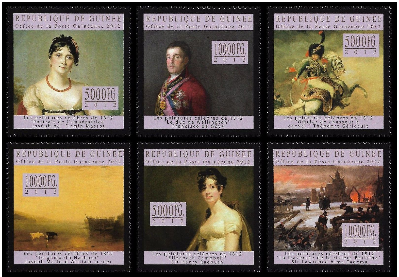 Guinee Paintings Francisco De Goya Napoleon Bonaparte 6v Set Michel:9474-9479 - Guinea (1958-...)