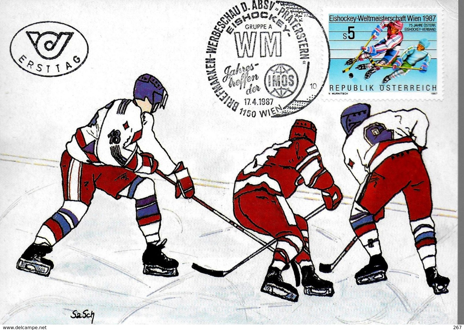 AUTRICHE   Carte Maxi    1987  Hockey Sur Glace - Hockey (Ice)