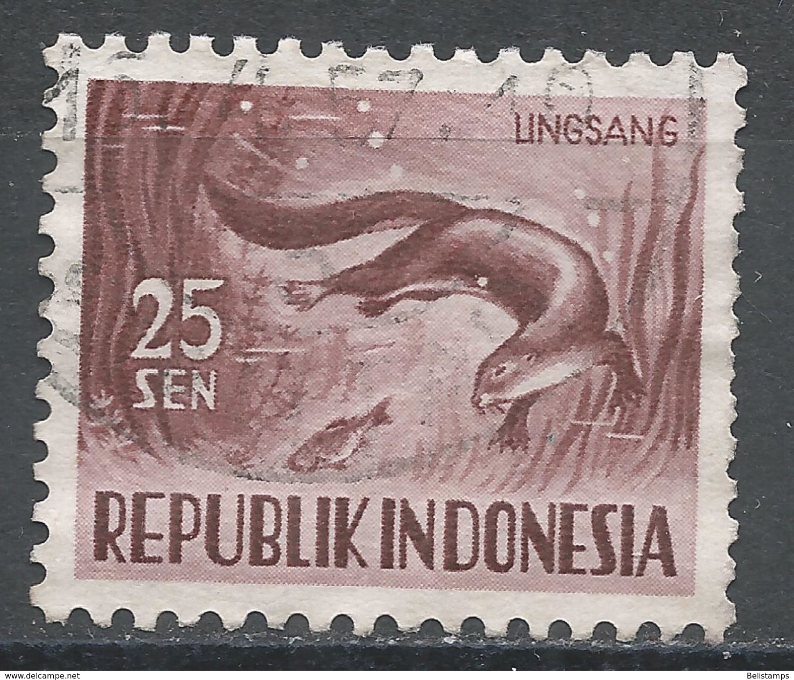 Indonesia 1956. Scott #428 (U) Otter, Loutre - Indonésie