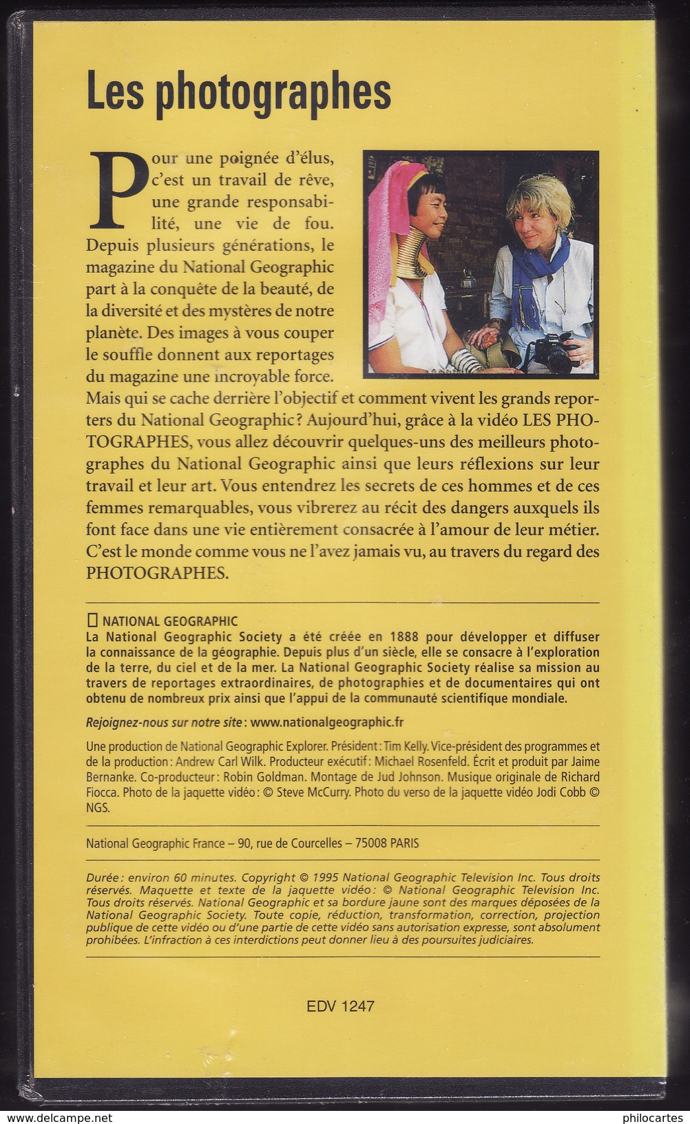 National Geographic - Les Photographes  Cassette  Video 1995 - Neuve Sous Sa Cellophane - Dokumentarfilme