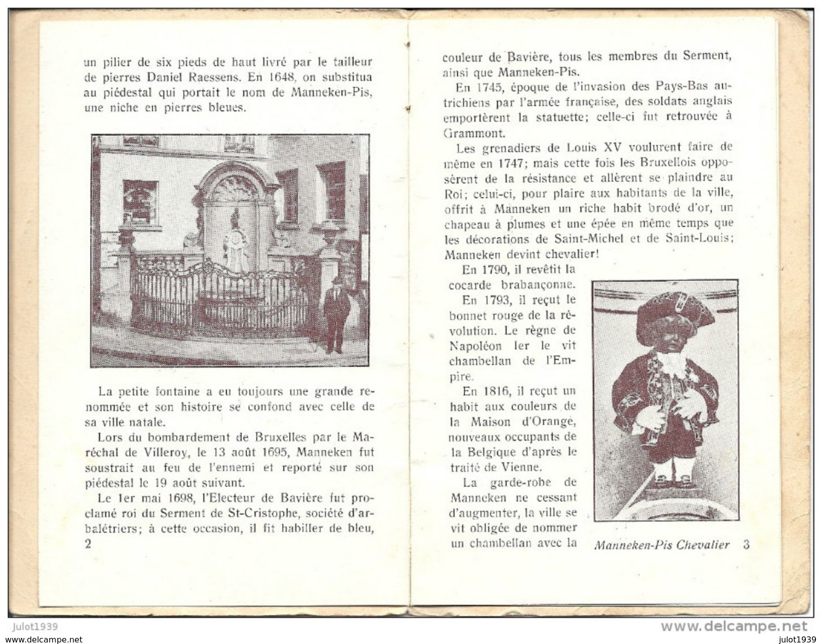 MANNEKEN - PIS ..-- Histoire Et Origine . 10 Pages . 5 Photos Originales . 2 Gravures . - Monumenti, Edifici