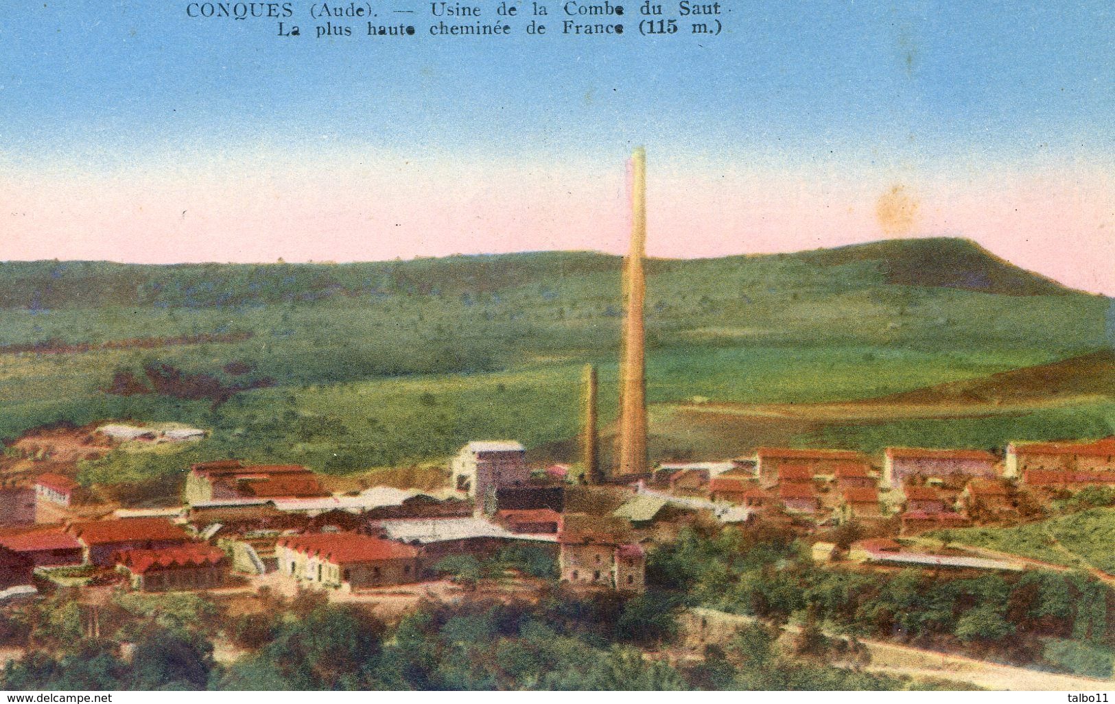 Conques Sur Orbiel - Usine De La Combe Du Sault - La Plus Haute Cheminée De France ( Plan Raproché) - Conques Sur Orbiel