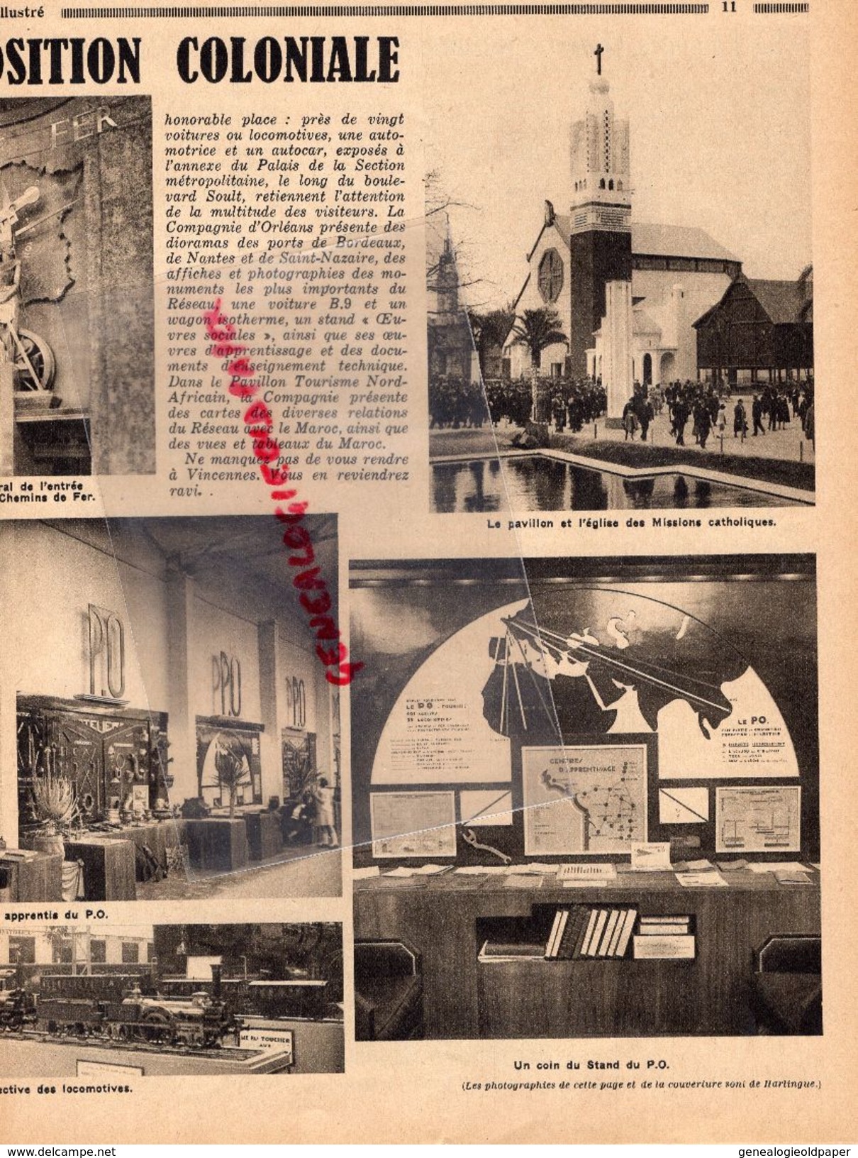 REVUE LE P.O. ILLUSTRE-N° 15- 1931-VINCENNES AFRIQUE-ANGKOR VAT-NANTES CONSERVERIE -MONTLUCON GOUTTIERES-NERIS GARE