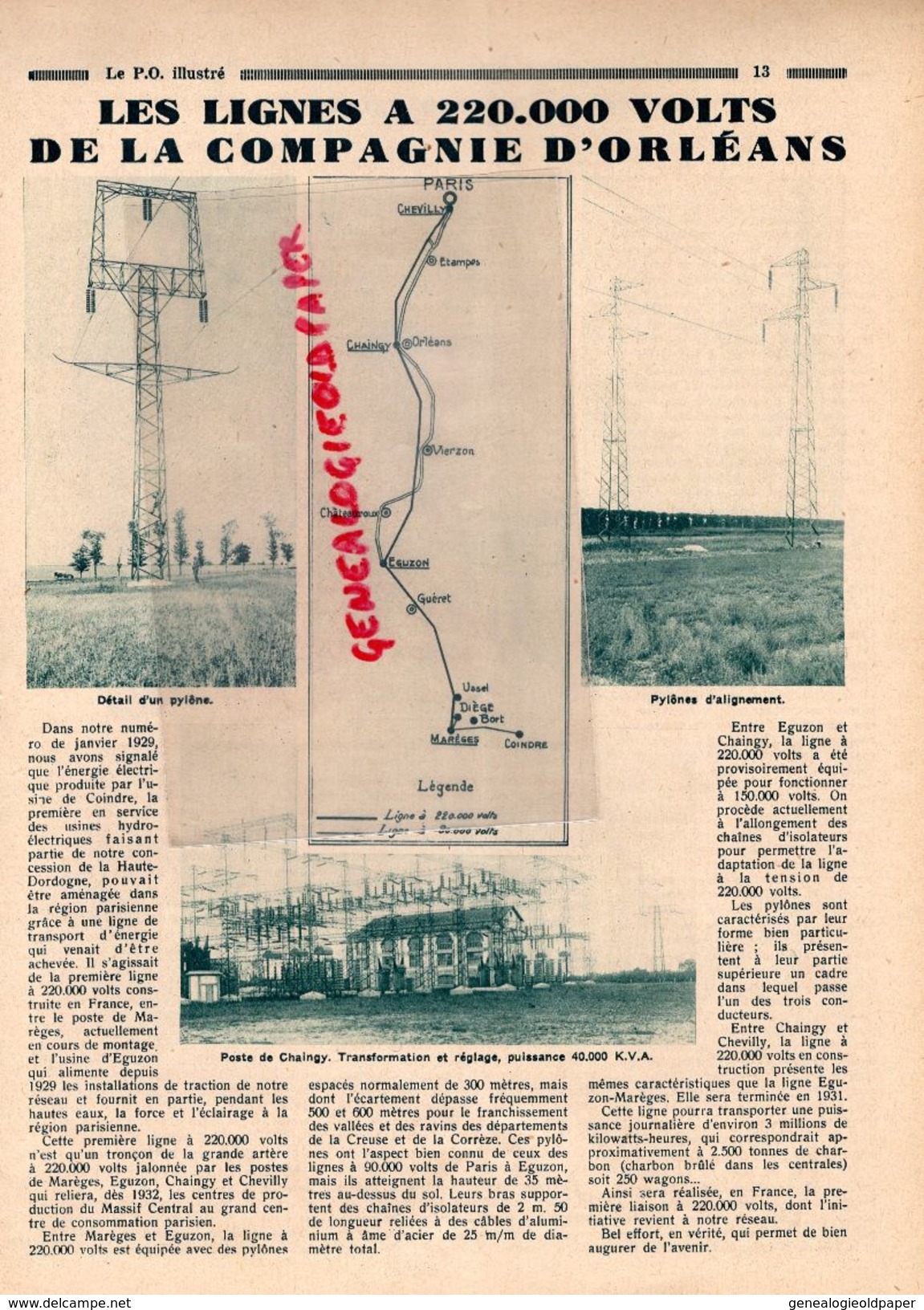 REVUE  P.O. ILLUSTRE-N° 12-1930-MOULMIN FERTE REUILLY-CULAN-DOUMERGUE MAROC-GARE-ORLEANS-NERIS-VILLENEUVE LOT-MONTLUCON