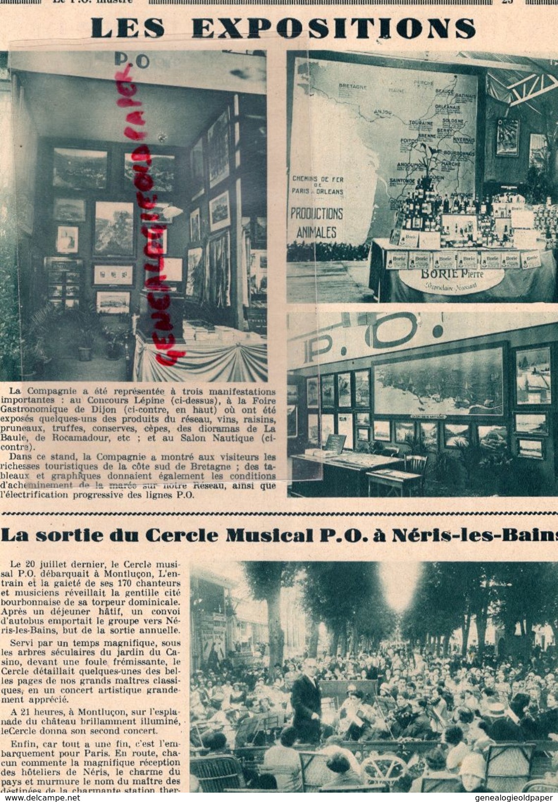 REVUE  P.O. ILLUSTRE-N° 12-1930-MOULMIN FERTE REUILLY-CULAN-DOUMERGUE MAROC-GARE-ORLEANS-NERIS-VILLENEUVE LOT-MONTLUCON