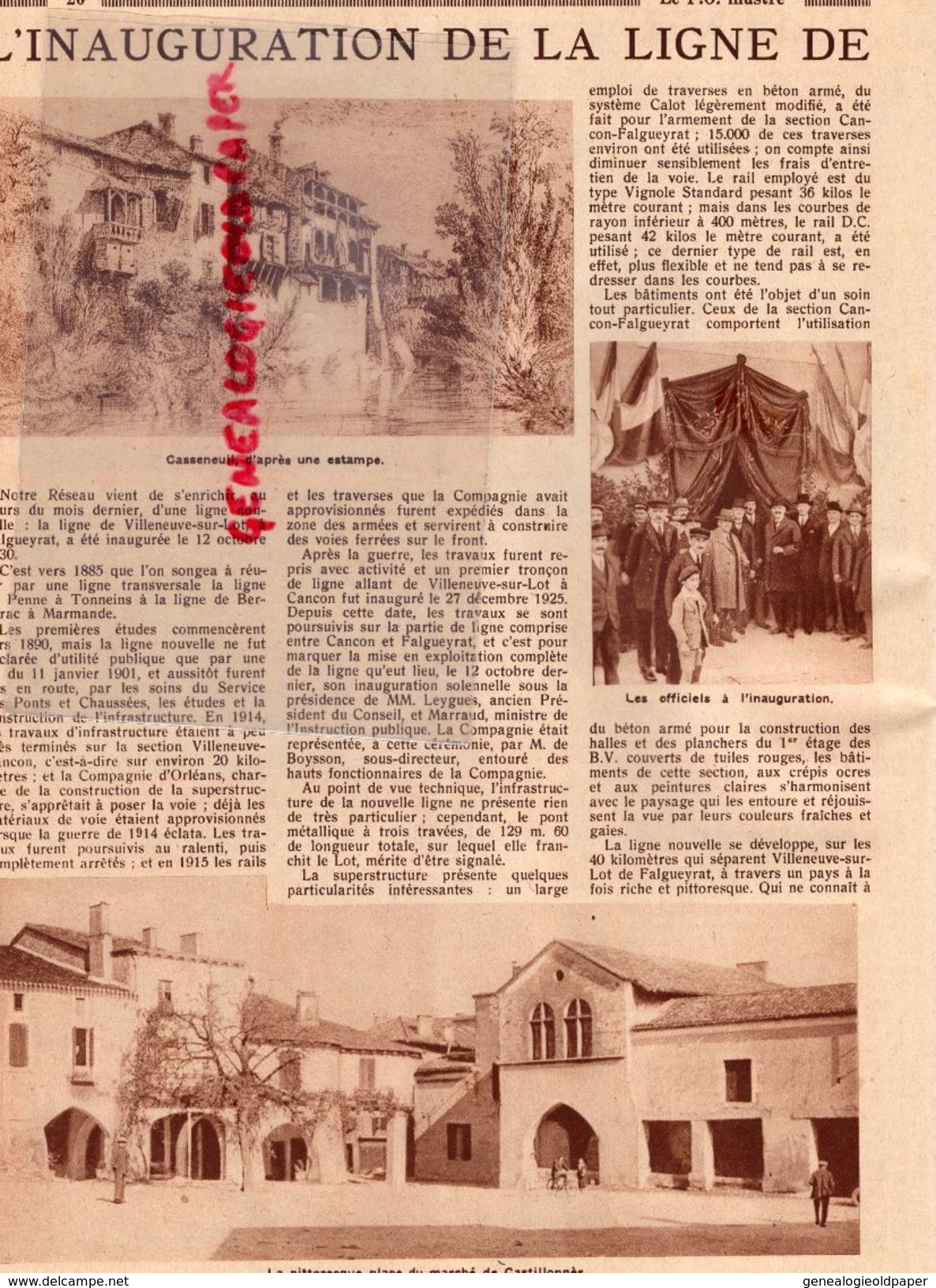 REVUE  P.O. ILLUSTRE-N° 12-1930-MOULMIN FERTE REUILLY-CULAN-DOUMERGUE MAROC-GARE-ORLEANS-NERIS-VILLENEUVE LOT-MONTLUCON