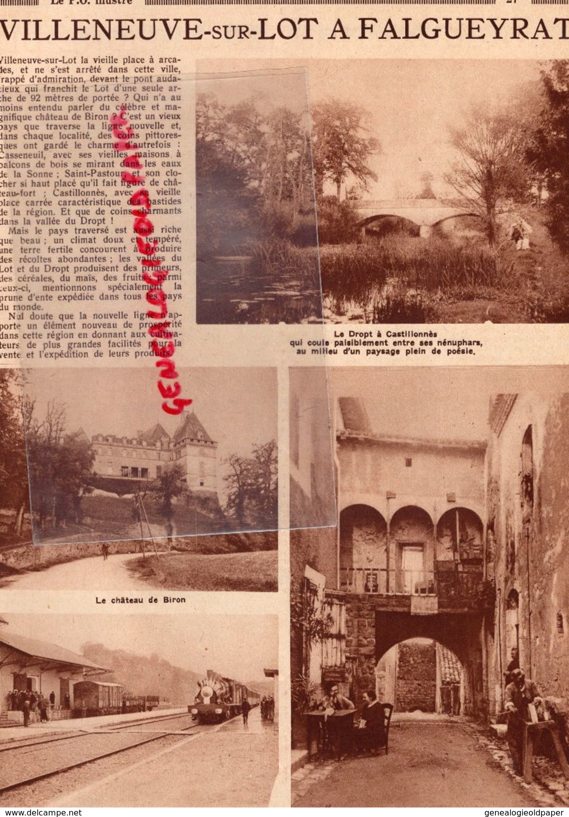 REVUE  P.O. ILLUSTRE-N° 12-1930-MOULMIN FERTE REUILLY-CULAN-DOUMERGUE MAROC-GARE-ORLEANS-NERIS-VILLENEUVE LOT-MONTLUCON