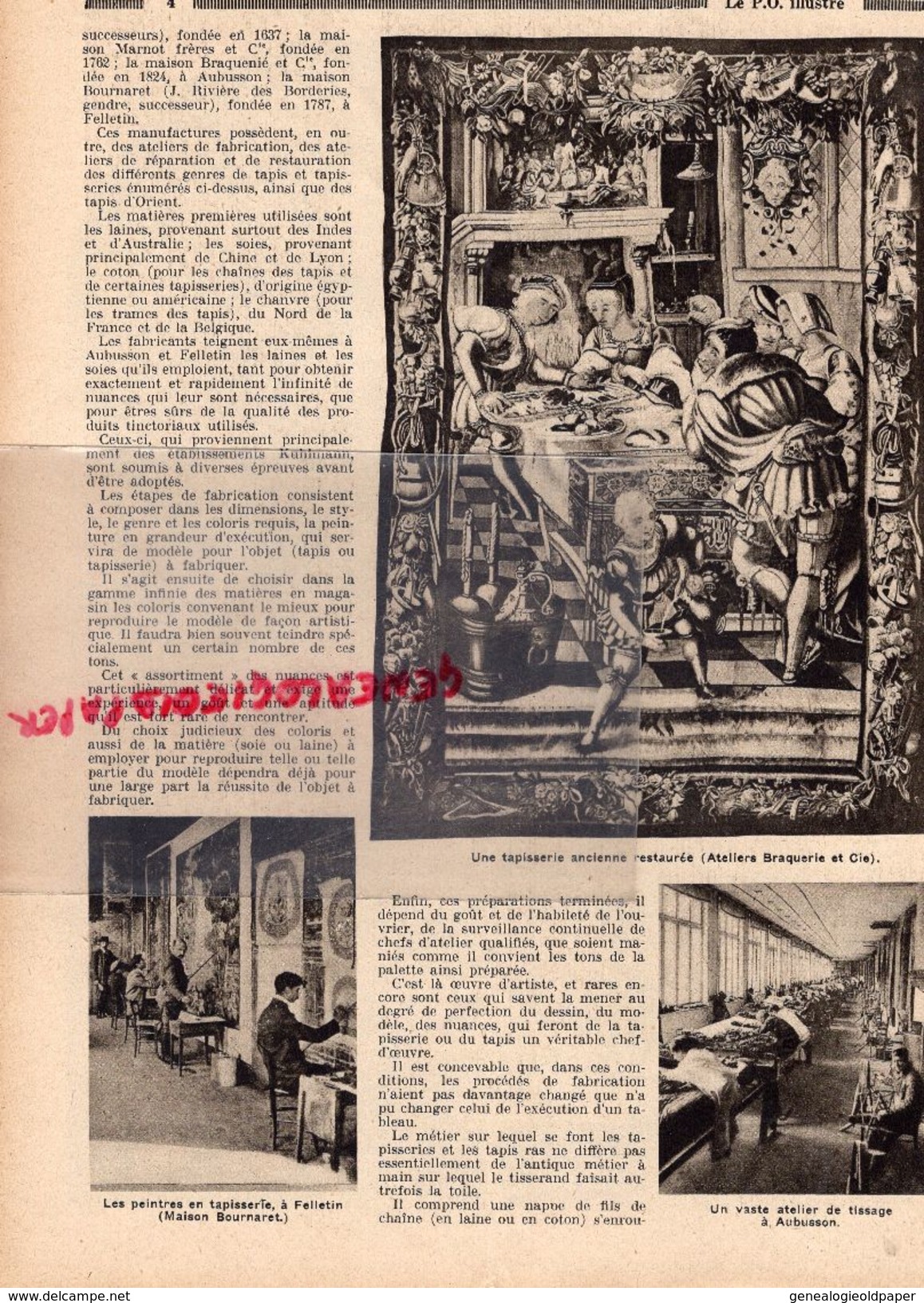 REVUE P.O. ILLUSTRE-N° 16-1931-EXPOSITION COLONIALE-TAPISSERIES AUBUSSON FELLETIN-GARE LAITIERE PARIS -MONT DORE-CROZANT - Ferrocarril & Tranvías