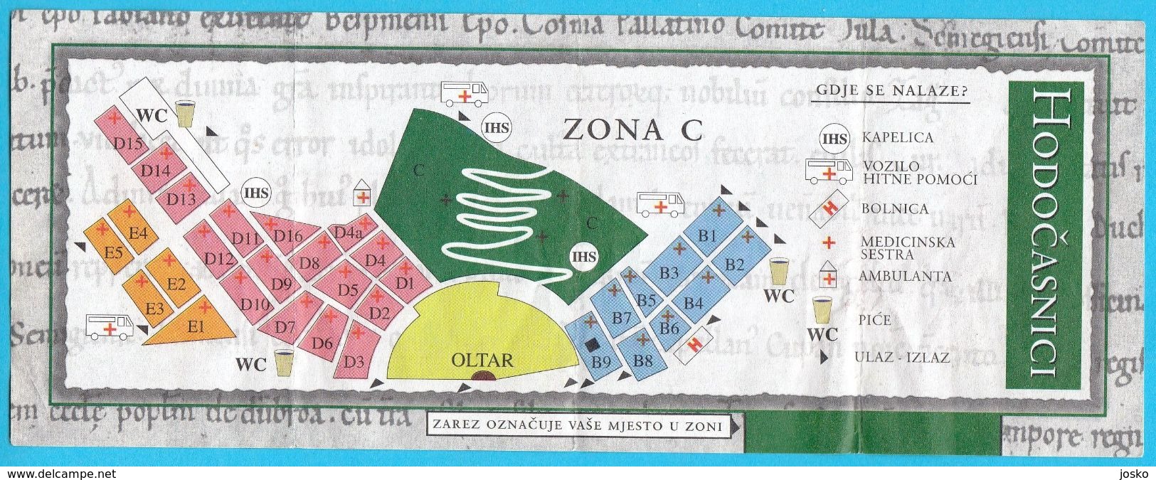 POPE JOHN PAUL II Visit Croatiia (1998.) - Official Ticket * Karol Wojtyla * Billet Biglietto Pape Papst Papa Paus - Programas