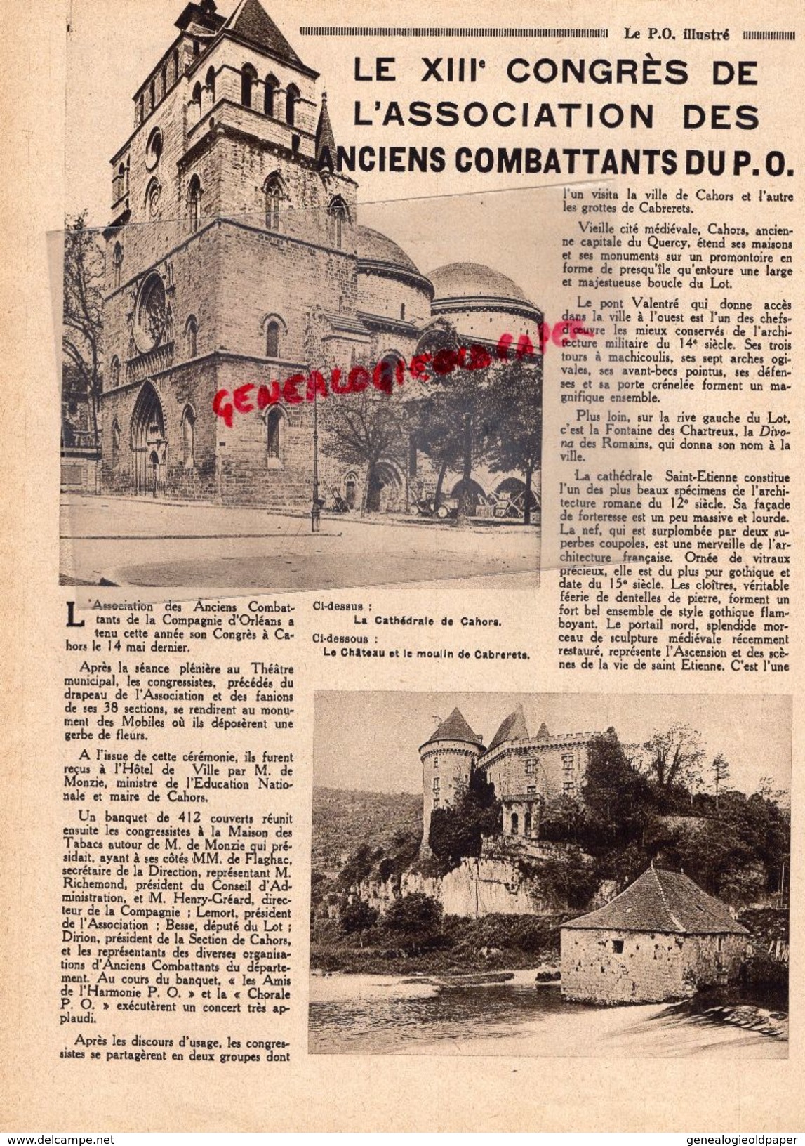 REVUE P.O. ILLUSTRE-N° 28-1933-SAINT LEON LA VEZERE-CROZATIER--ORLEANS TOURS-EL MANSOUR-CHATEAUROUX-87-SAINT OUEN BELLAC - Ferrovie & Tranvie