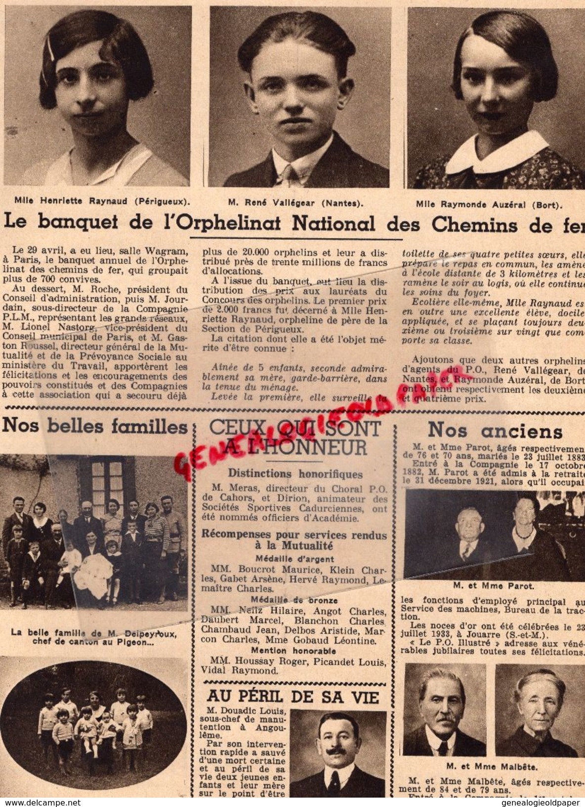 REVUE P.O. ILLUSTRE-N° 28-1933-SAINT LEON LA VEZERE-CROZATIER--ORLEANS TOURS-EL MANSOUR-CHATEAUROUX-87-SAINT OUEN BELLAC